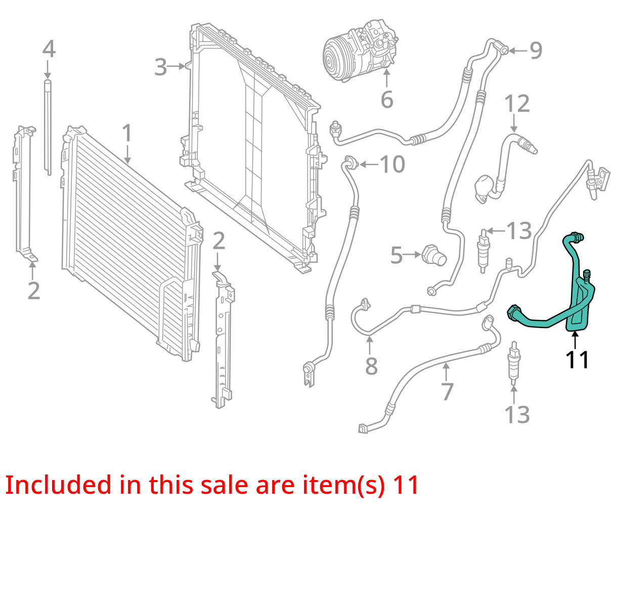 2012 - 2014 MERCEDES-BENZ C300 W204 A/C AC AIR CONDITIONER LINE PIPE HOSE  OEM