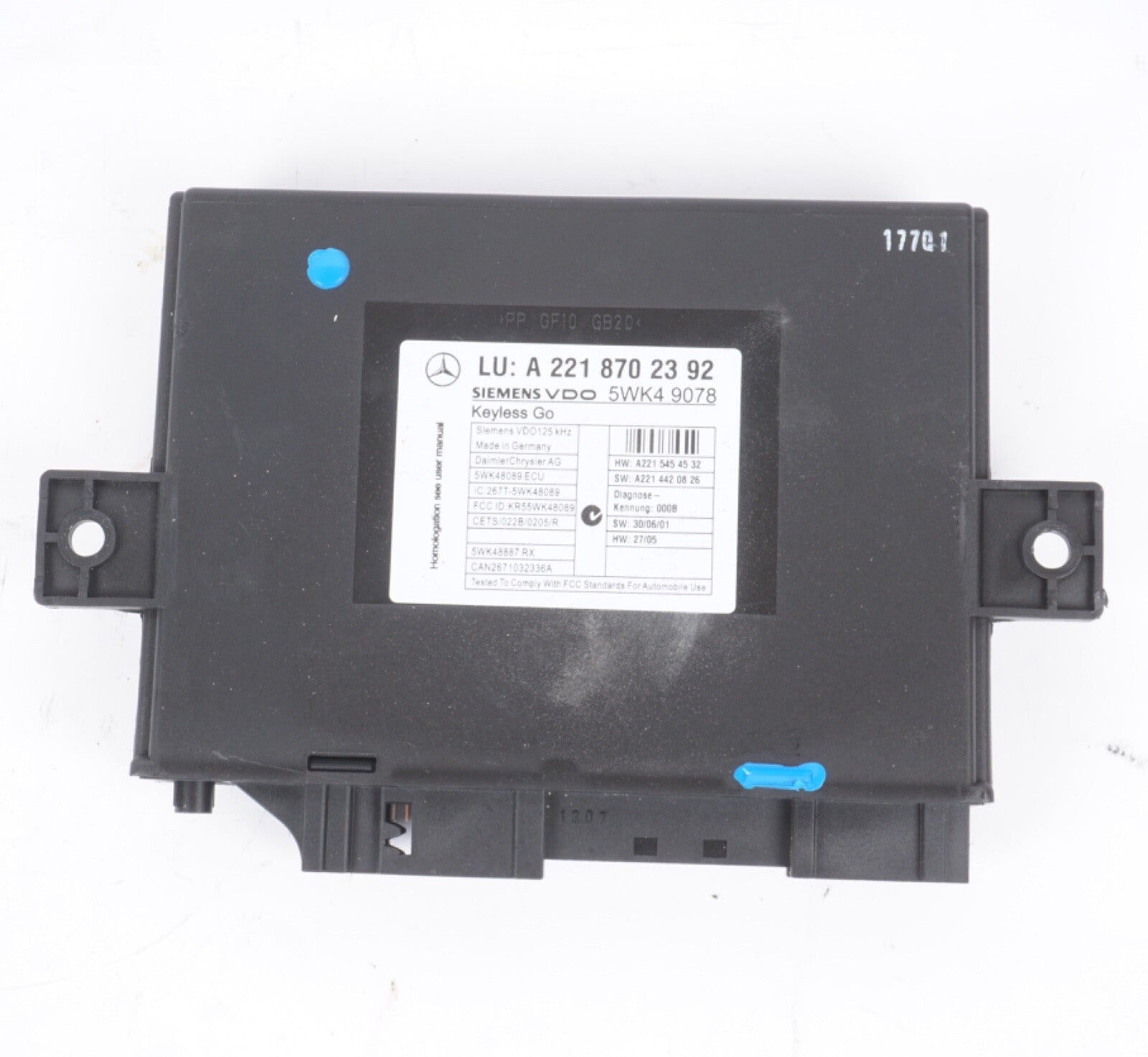 07-10 Mercedes W221 S65 AMG CL550 S400 Keyless Go Control Module 2218702392 OEM