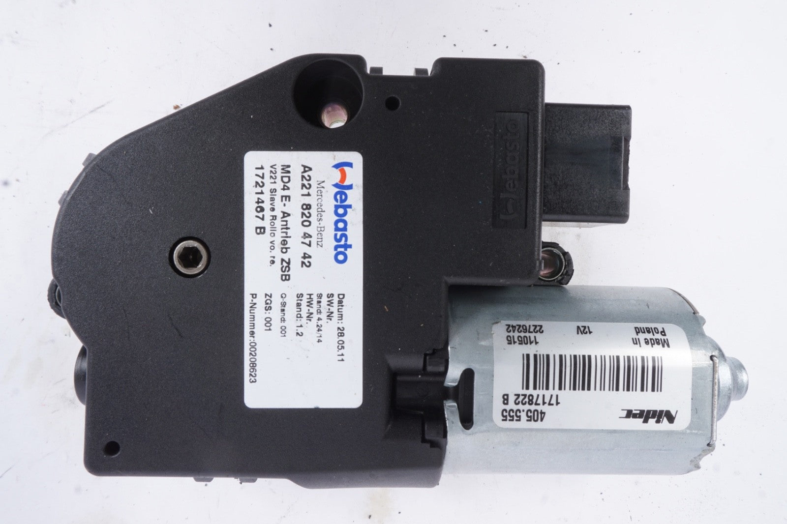 07-13 Mercedes W221 S63 AMG S550 S400 Sunroof Sun Roof Motor 2218204742 OEM
