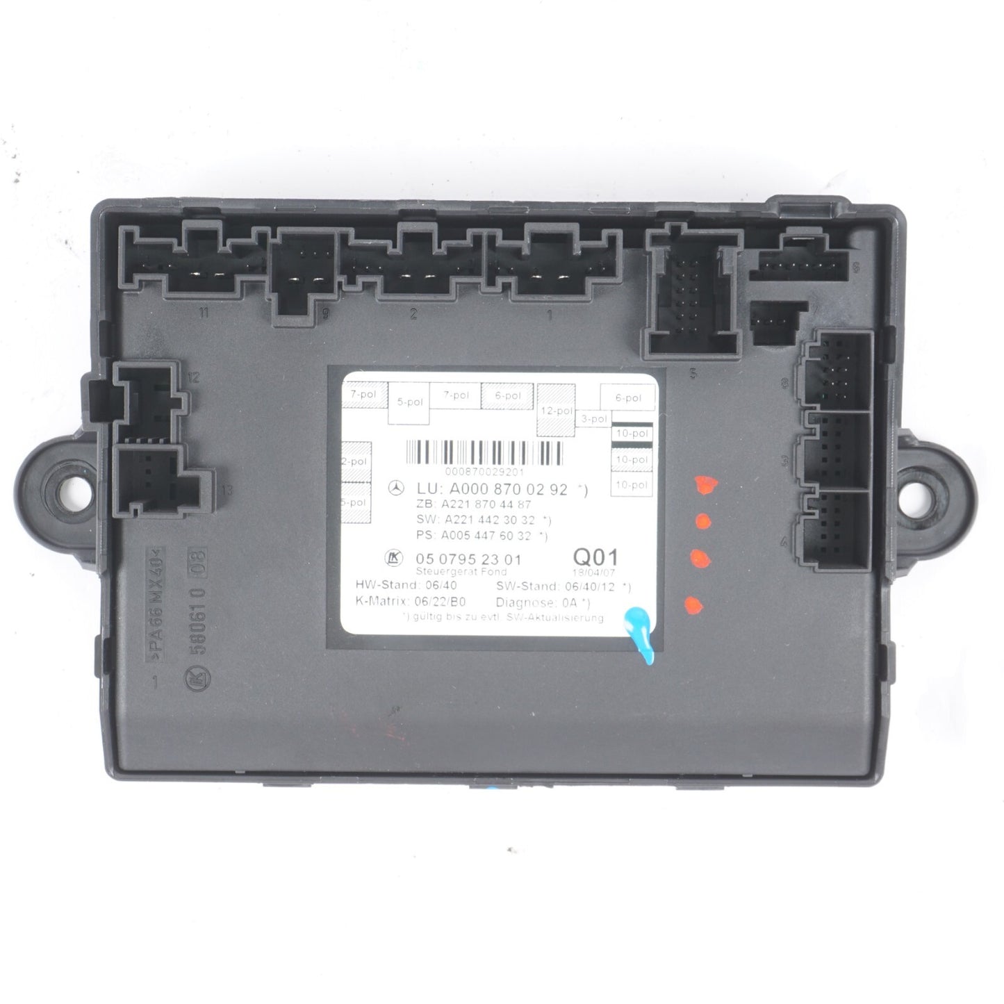 07-13 Mercedes W221 S550 S600 Rear Right Passenger Side Door Control Module OEM