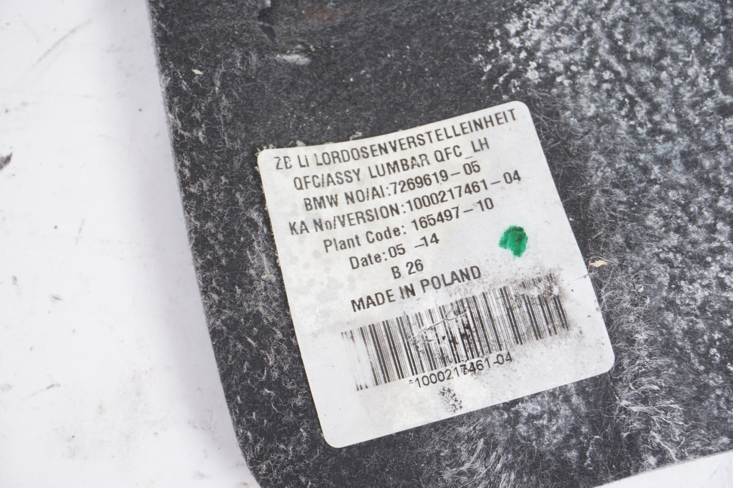 13-18 BMW 650i 640i Front Left Driver Seat Lumbar Support 7269619 OEM