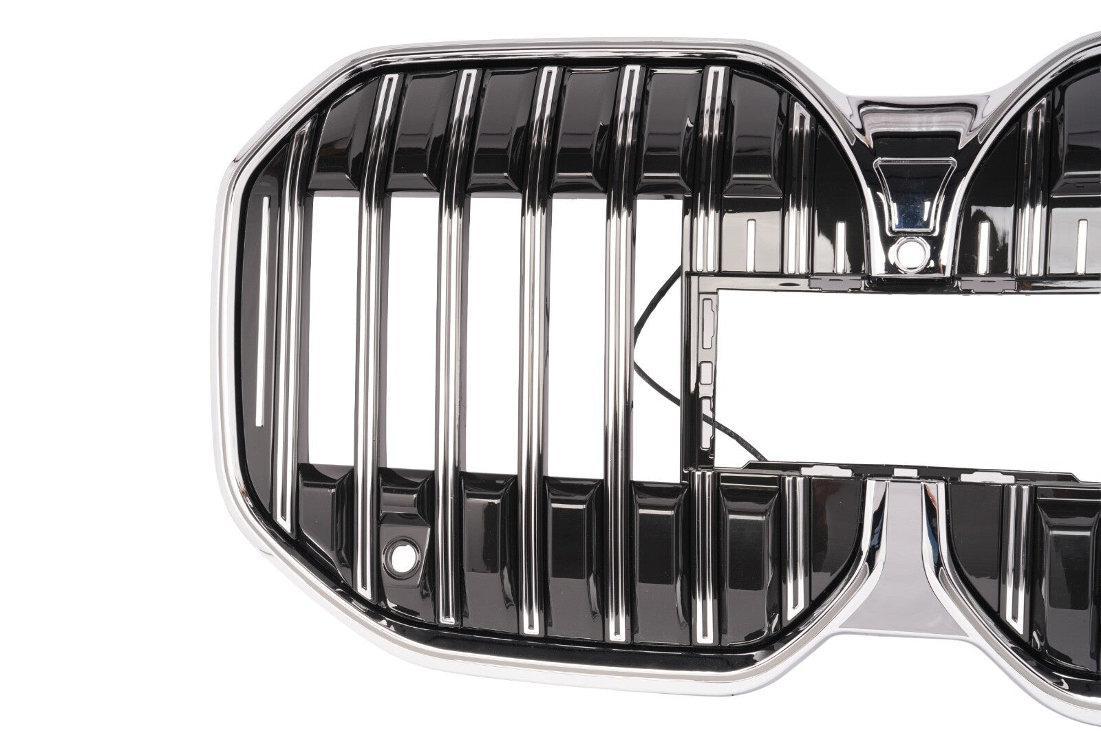 For 23-25 BMW 7 Series G70 Glossy Chrome LED Front Bumper Grill Grille Trim