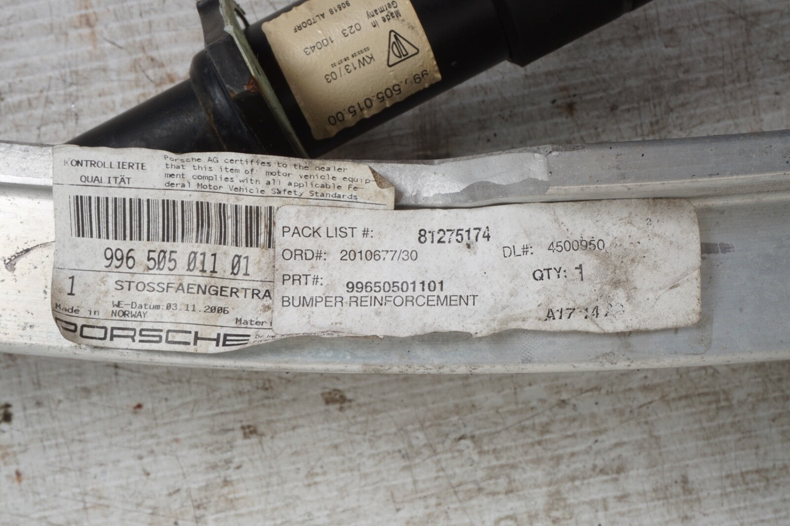 1997-2004 Porsche 911 Boxster Front Bumper Reinforcement Shocks