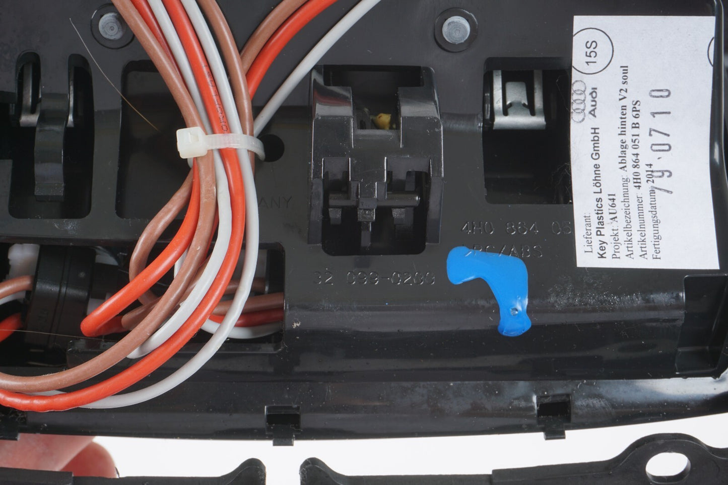 11-17 AUDI A8 A8L S8 CENTER CONSOLE BACK LIGHTER 12V OUTLET COVER PANEL TRIM OEM