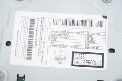 2014 - 2017 MASERATI GHIBLI Q4 S OEM RADIO RECEIVER UNIT 52851651AF