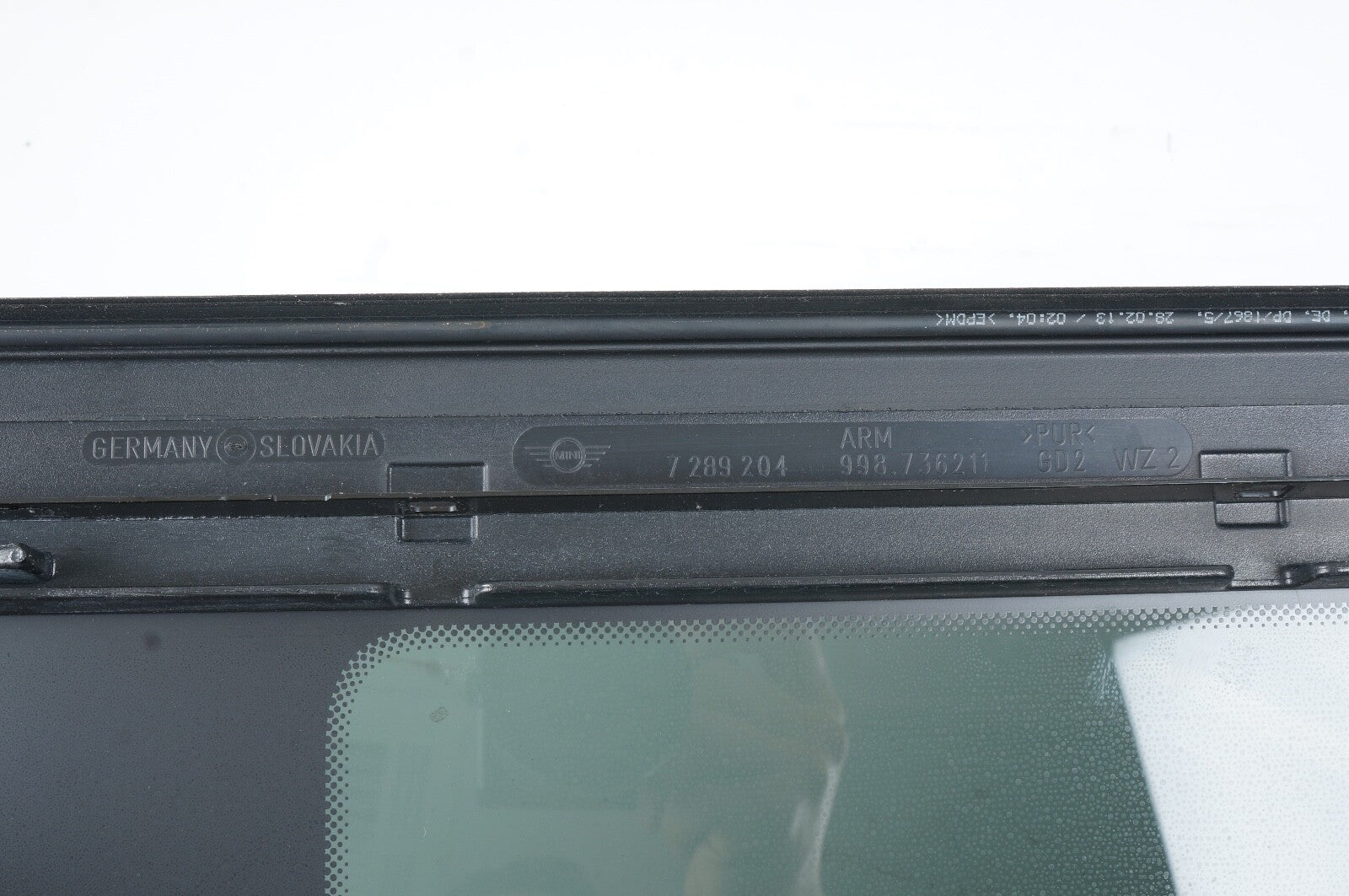 2007 - 2015 MINI COOPER SUNROOF GLASS REAR 7289204 OEM