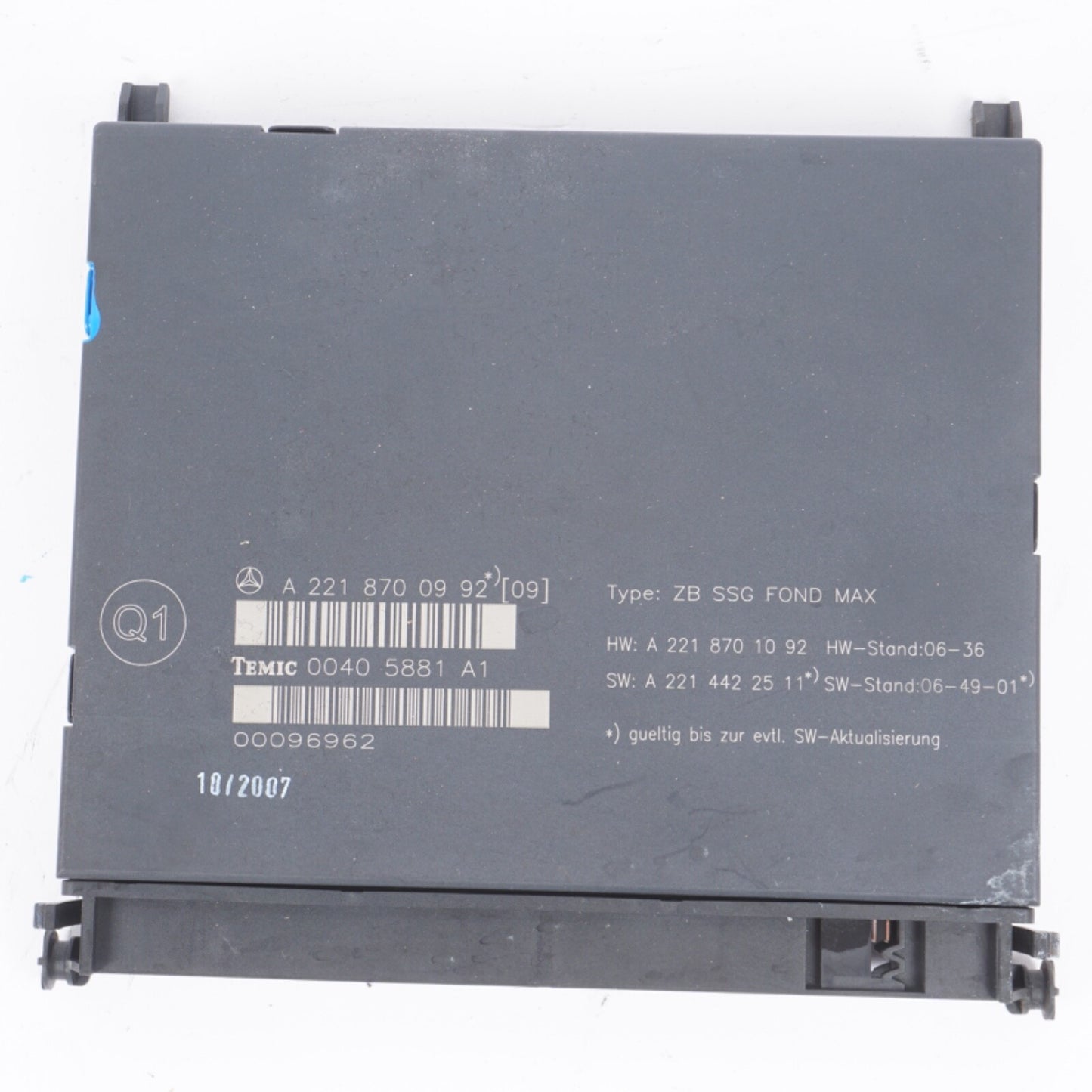 07-13 Mercedes W221 S63 AMG S550 Rear Seat Control Unit Module 2218700992 OEM