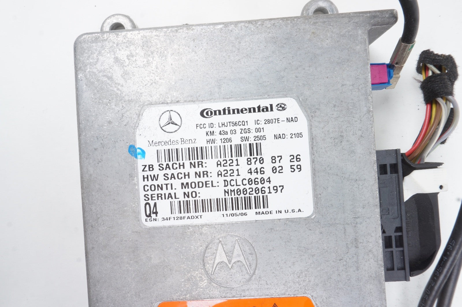 07 08 09 MERCEDES-BENZ S550 COMMUNICATION CONTROL MODULE A2218708726 OEM