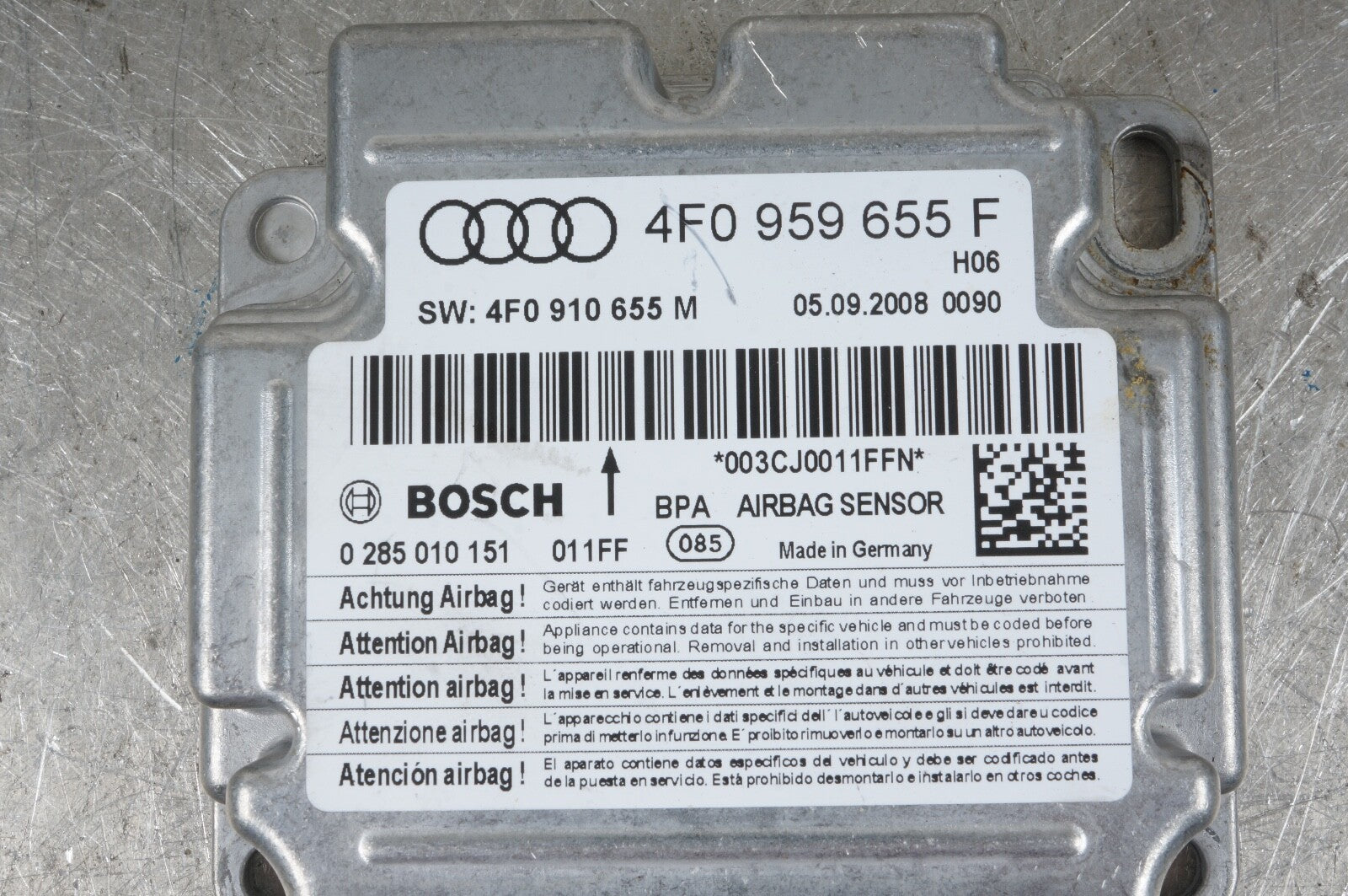 2006 AUDI A6 C6 QUATTRO OEM Control Sensor Module 4F0959655A