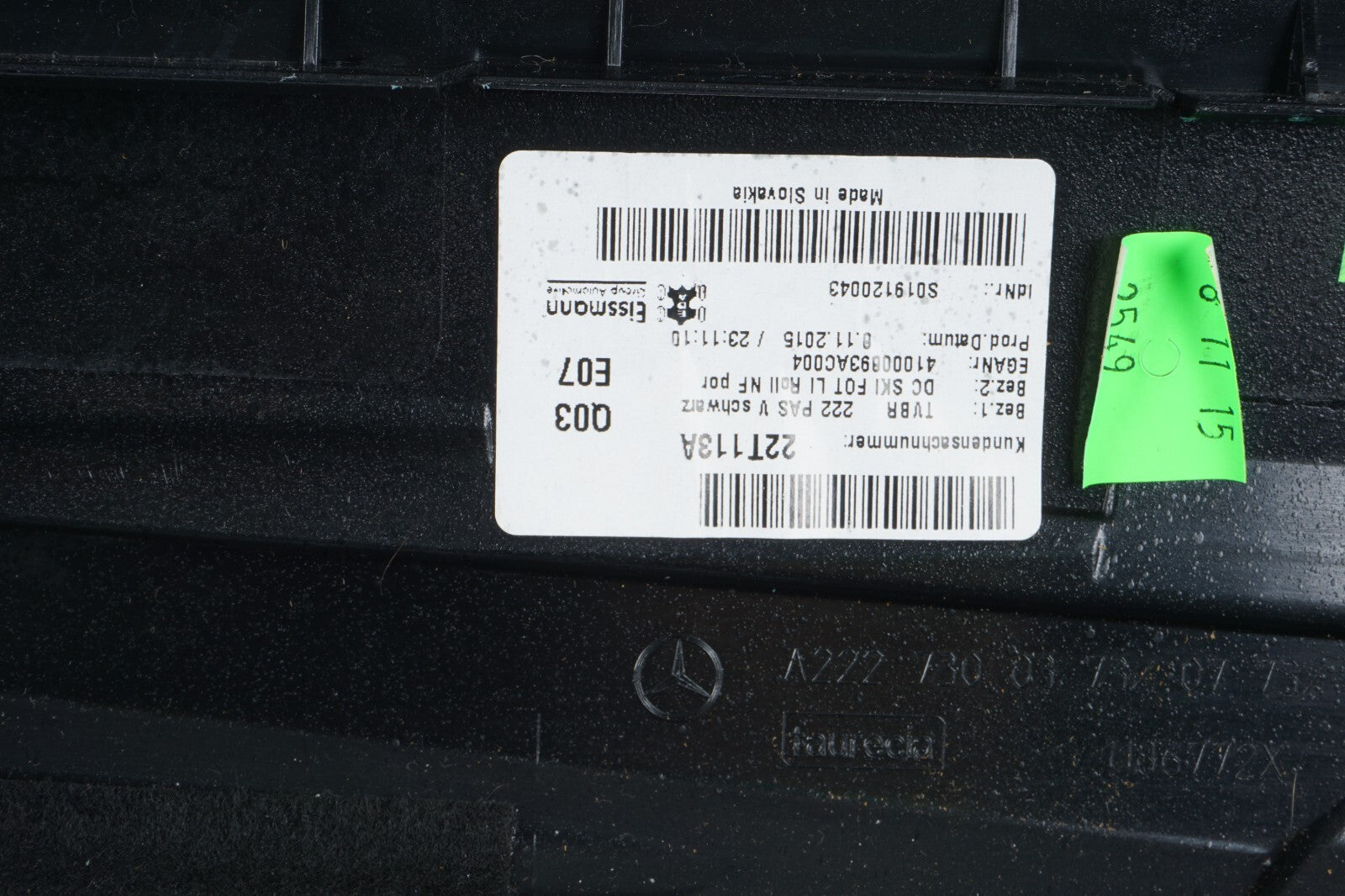 14 - 17 Mercedes W222 S600 S550 Rear Door Panel Trim Left Driver Side OEM