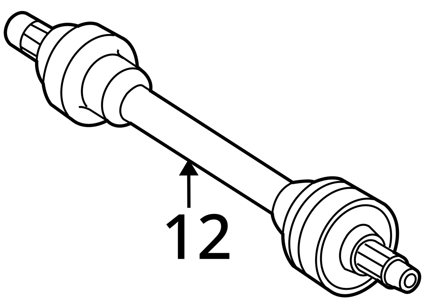2012 - 2015 Mercedes-Benz C250 Rear Passenger Right Axle Shaft Driveshaft 36k