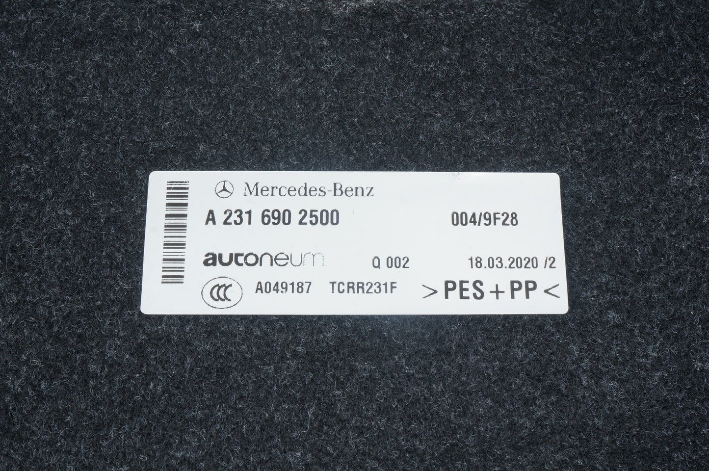 2017 - 2020 MERCEDES-BENZ sl450 SL550 R231 BOOT LUGGAGE TRIM LINER A2316902500