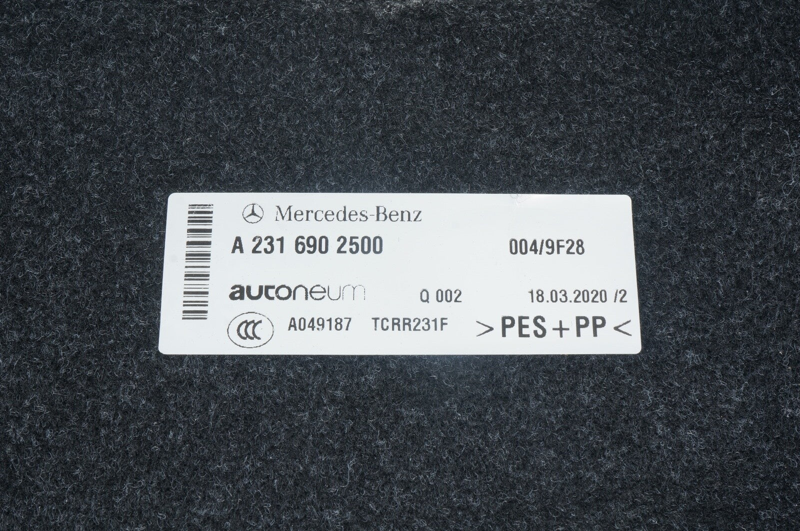 2017 - 2020 MERCEDES-BENZ sl450 SL550 R231 BOOT LUGGAGE TRIM LINER A2316902500