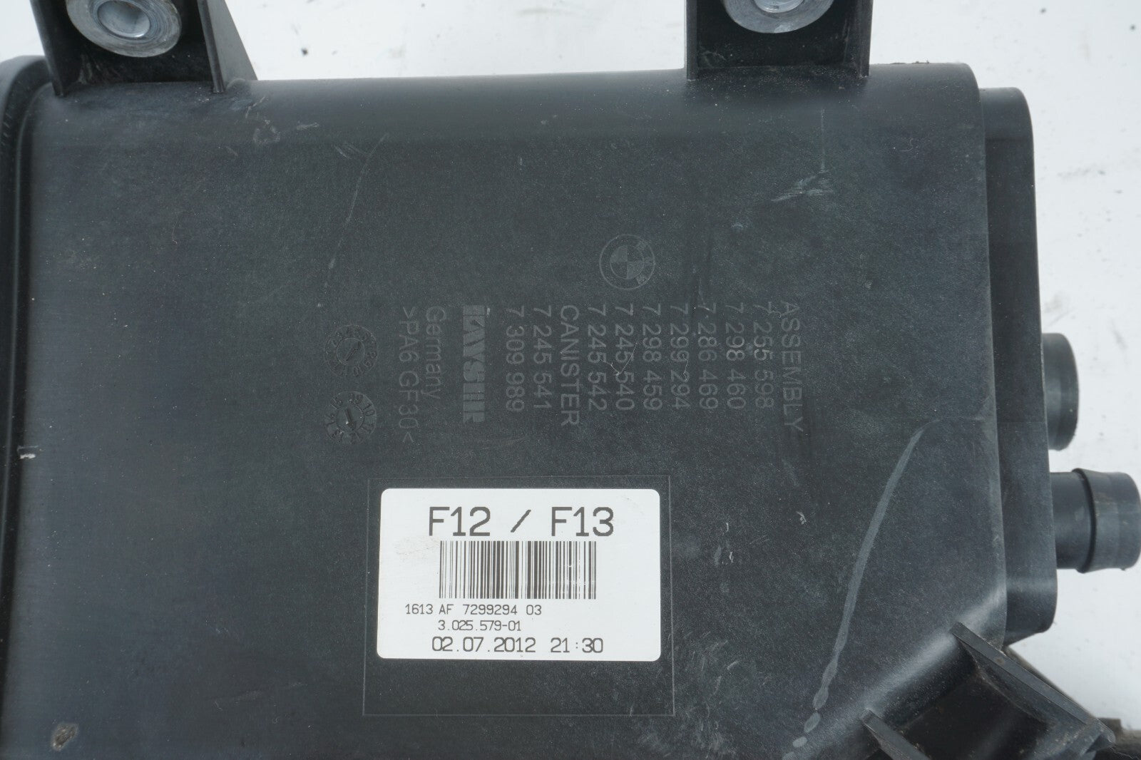 2012 - 2016 BMW 650i FUEL VAPOR EVAPORATOR CHARCOAL CANISTER 7299294 OEM