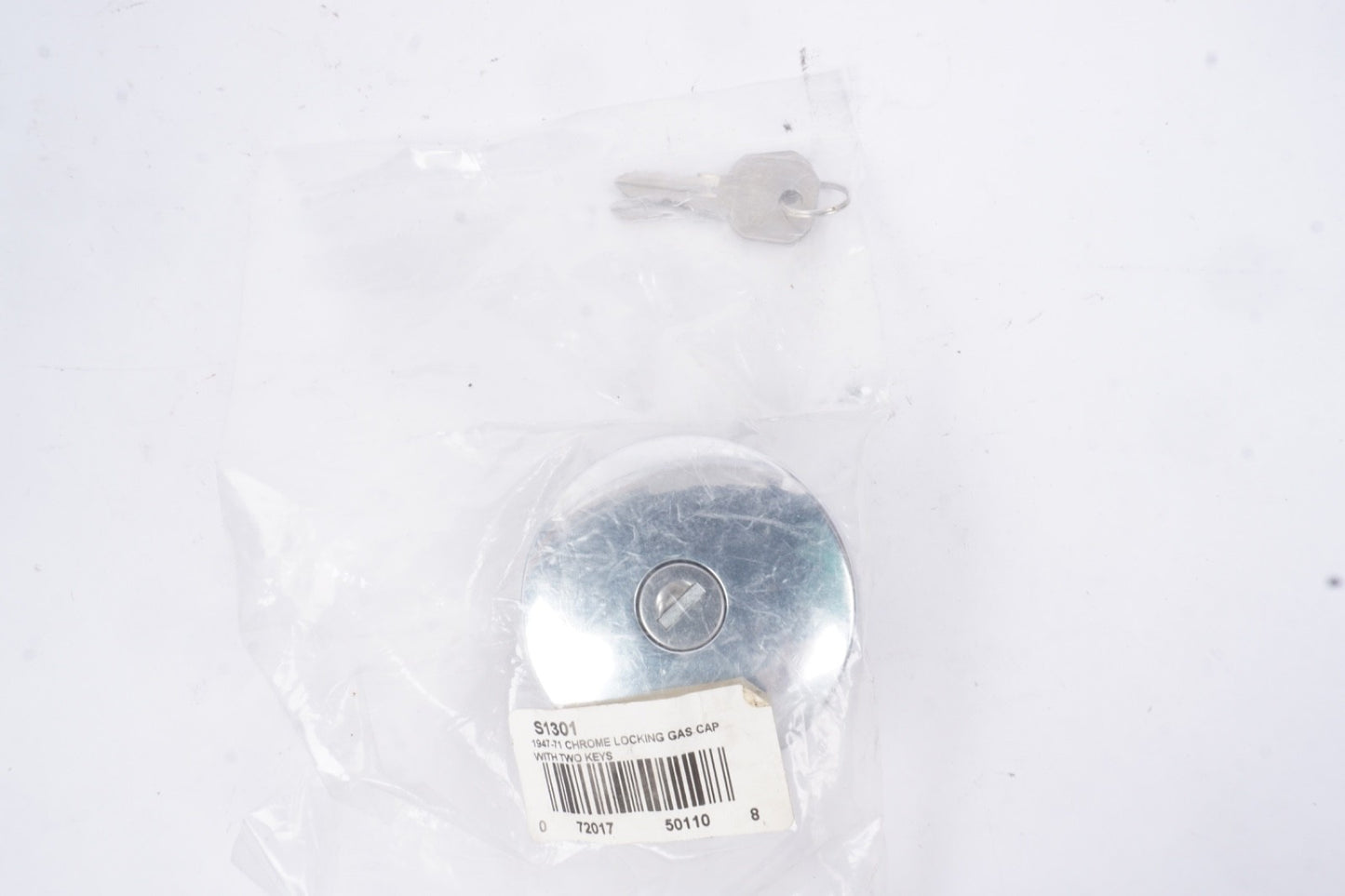 United Pacific S1301 Triple Chrome Vented Locking Gas Cap w/2 Keys