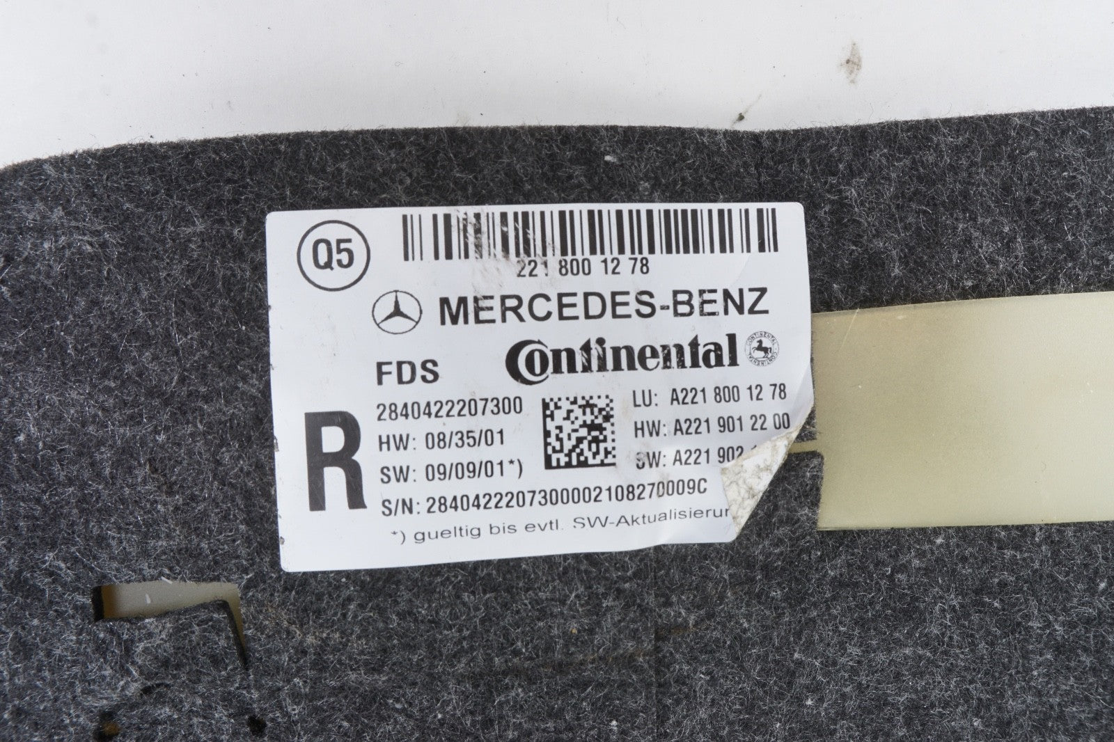 10-13 Mercedes W221 S550 S400 Front Right Passenger Seat Bladder Bolster  OEM