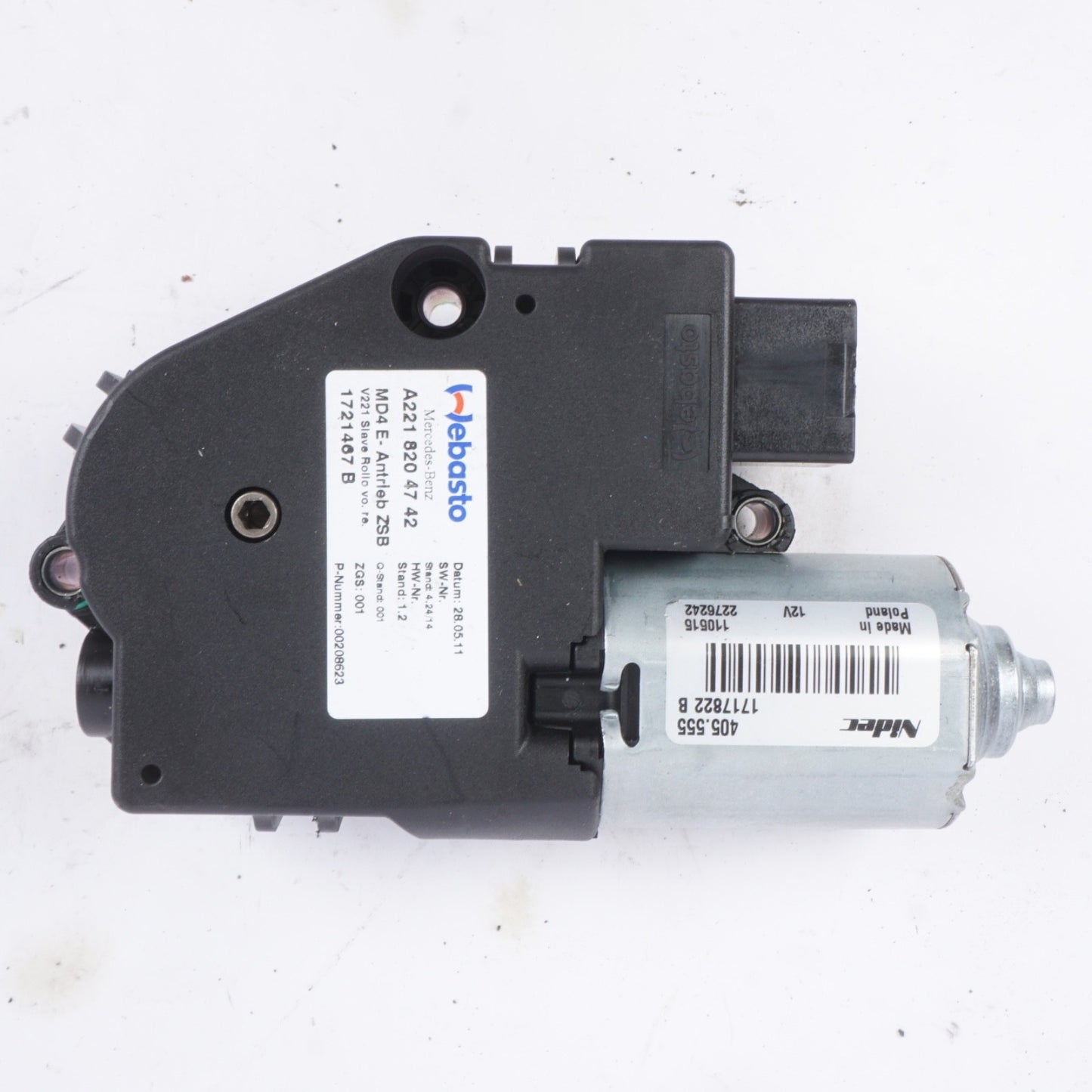 07-13 Mercedes W221 S63 AMG S550 S400 Sunroof Sun Roof Motor 2218204742 OEM