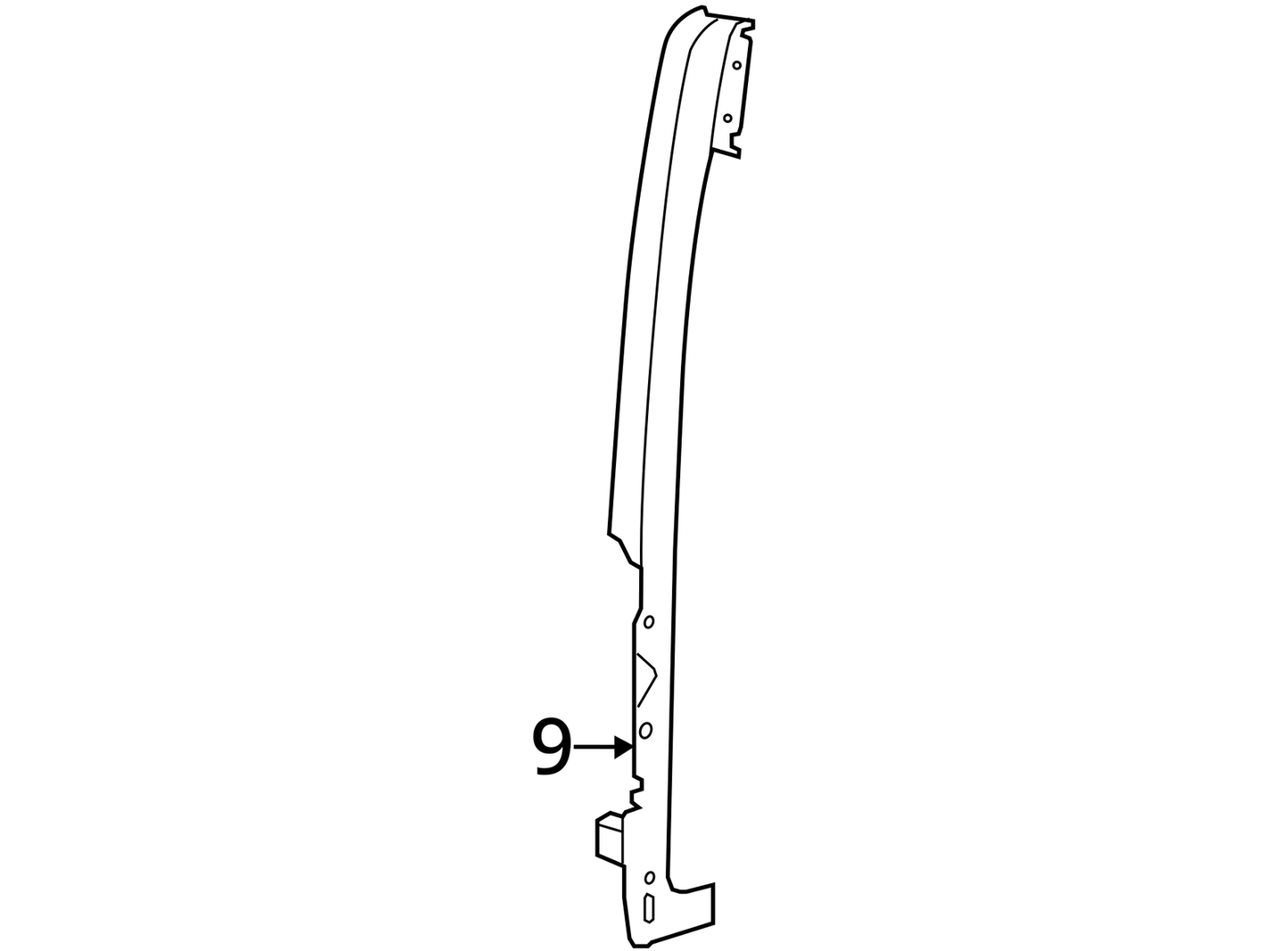 2015 - 2018 FORD Transit-150 SIDE PANEL REAR PILLAR RIGHT EK4Z61280A58A OEM