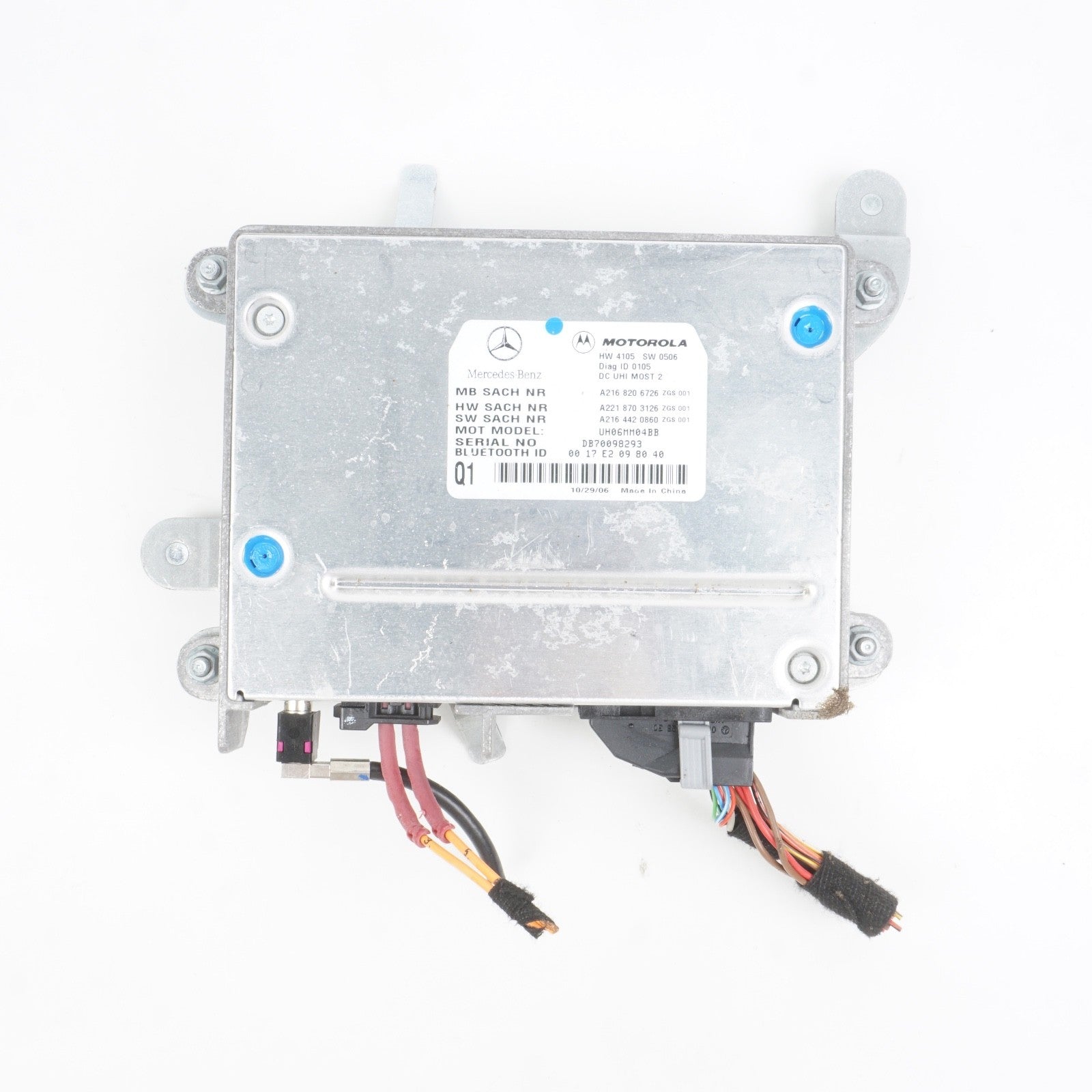 07-10 Mercedes W221 S600 CL550 Bluetooth Communication Module 2168206726 OEM