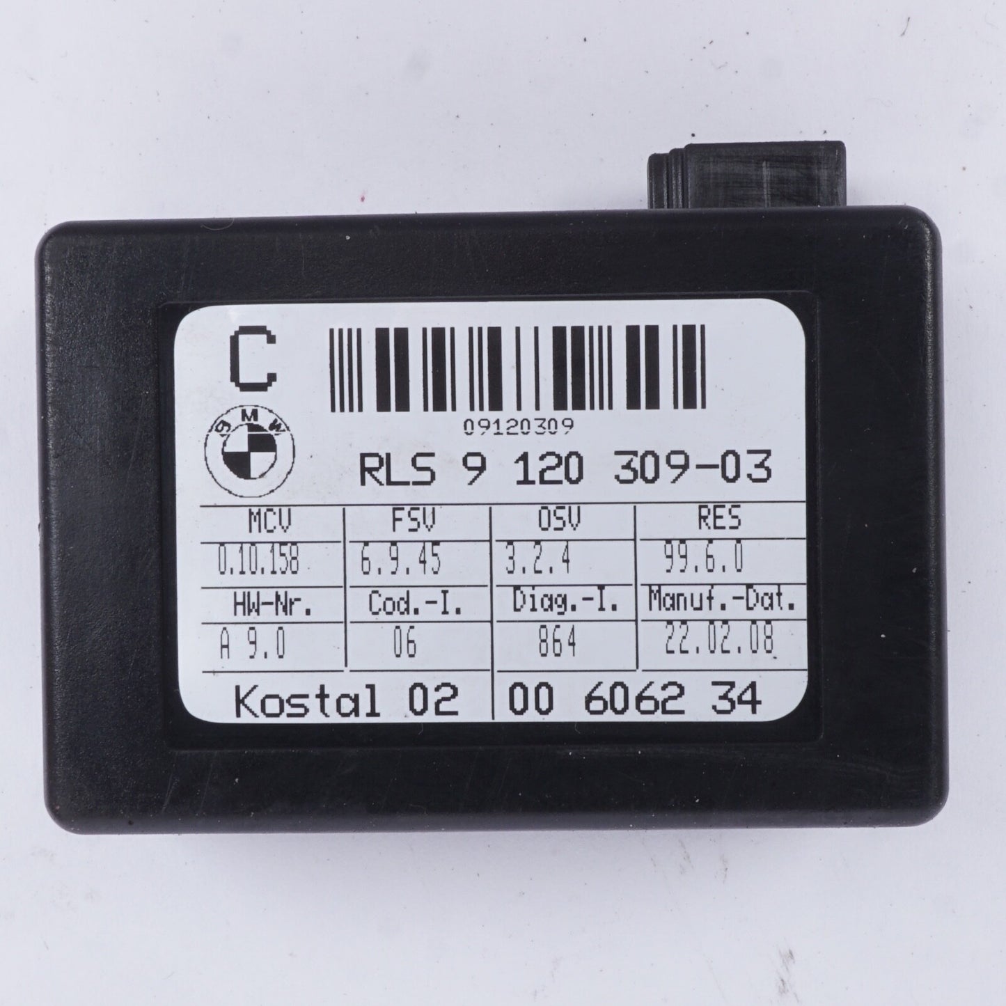 2007 - 2010 BMW 525I WINDSHIELD RAIN LIGHT SENSOR RLS 9120309-01 OEM