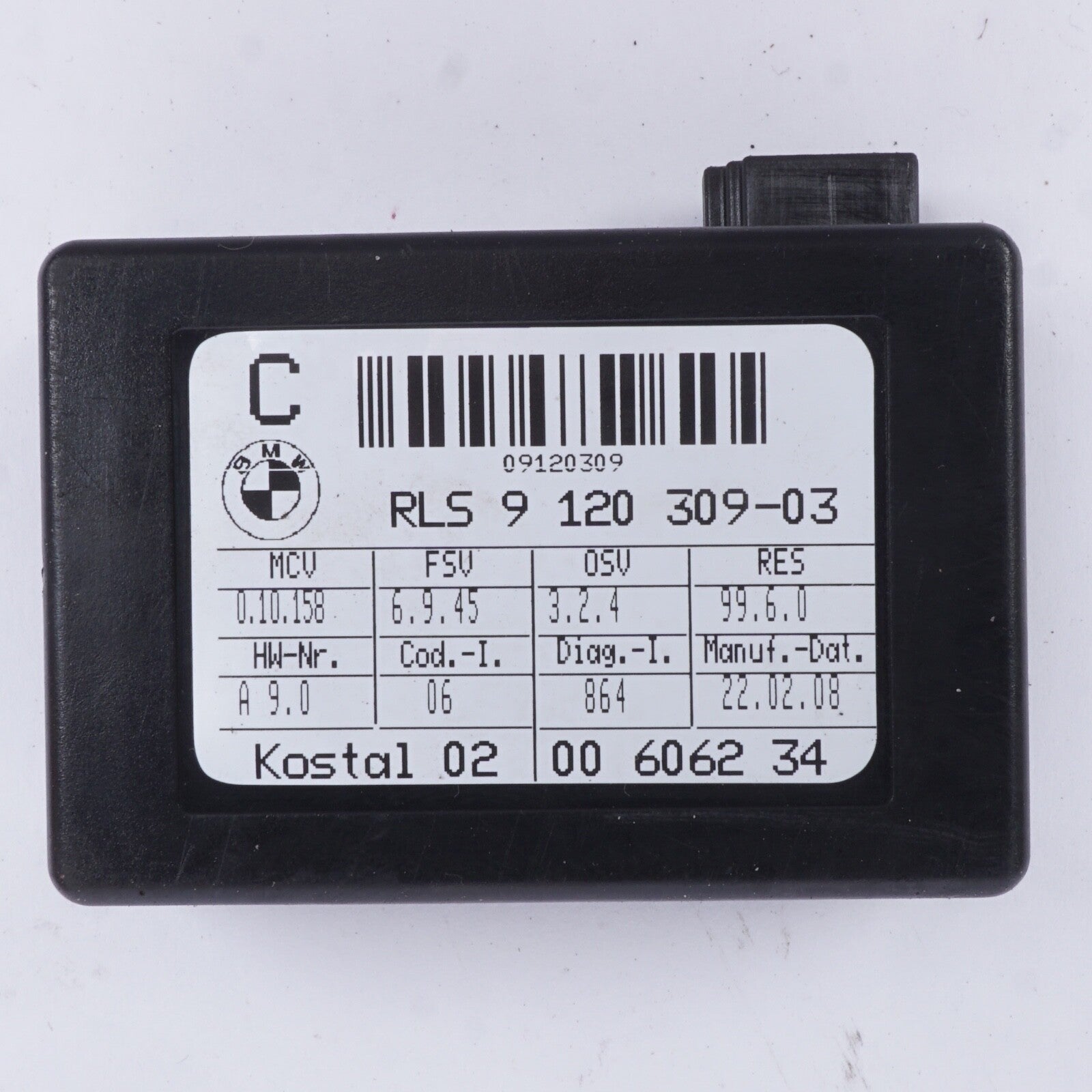 2007 - 2010 BMW 525I WINDSHIELD RAIN LIGHT SENSOR RLS 9120309-01 OEM