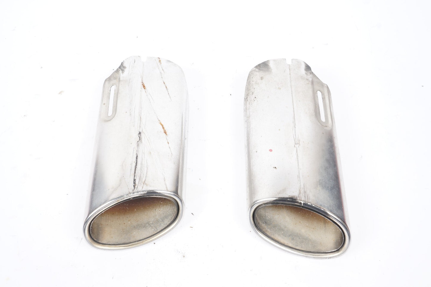 08-16 Mercedes W204 C350 E350 Rear Bumper Exhaust Muffler Tips Set of 2 OEM