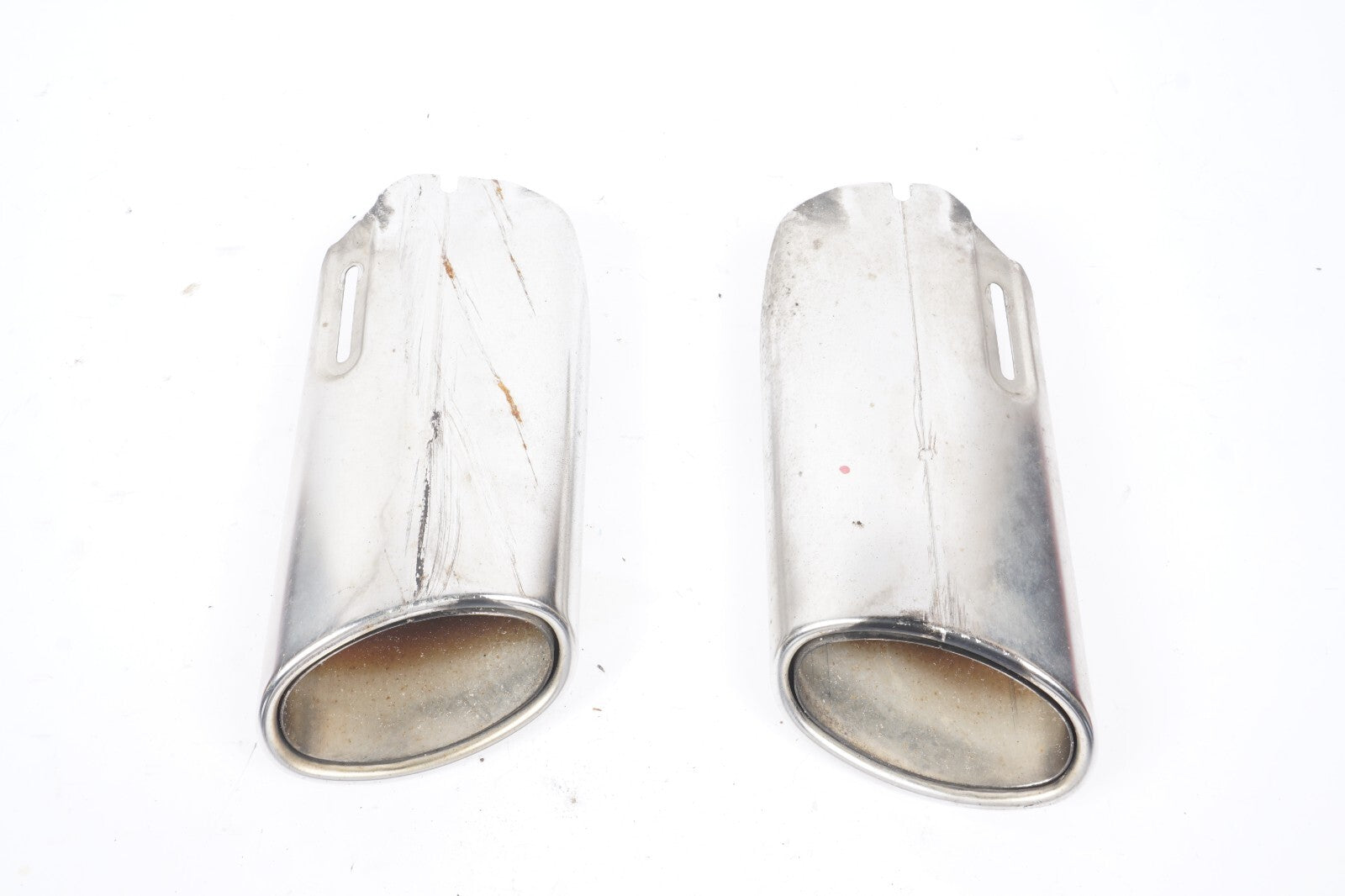 08-16 Mercedes W204 C350 E350 Rear Bumper Exhaust Muffler Tips Set of 2 OEM