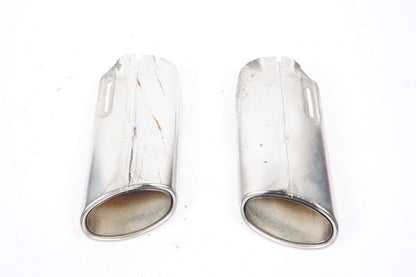 08-16 Mercedes W204 C350 E350 Rear Bumper Exhaust Muffler Tips Set of 2 OEM