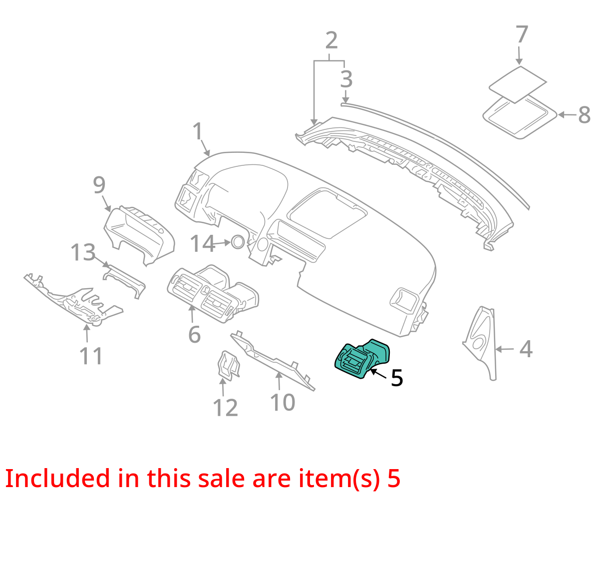 2006 - 2013 Volvo C70 Front Right Passenger Dash Dashboard Air Vent Oem