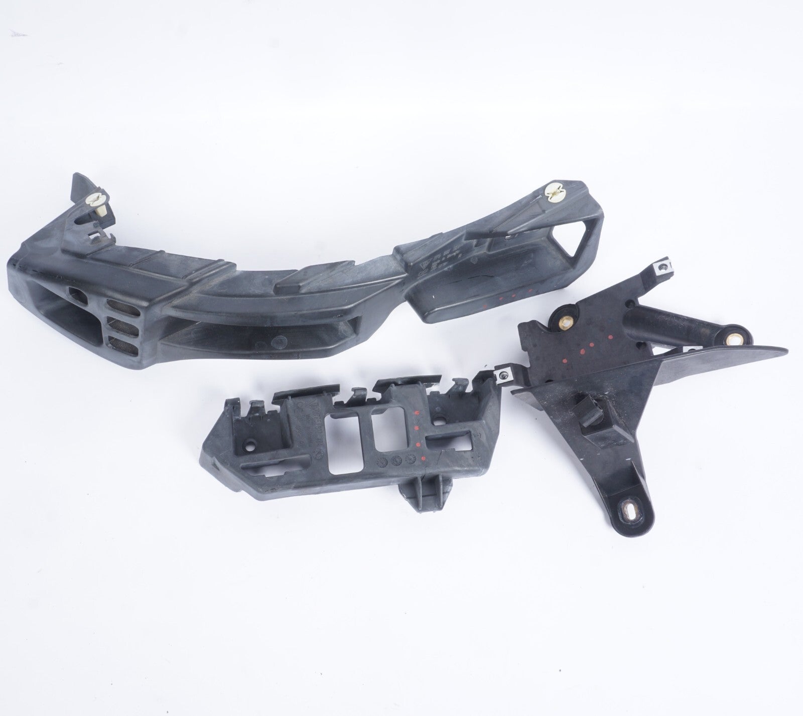 11-14 Porsche Cayenne Rear Right Pass Side Bumper Support Bracket Set Of 3 OEM