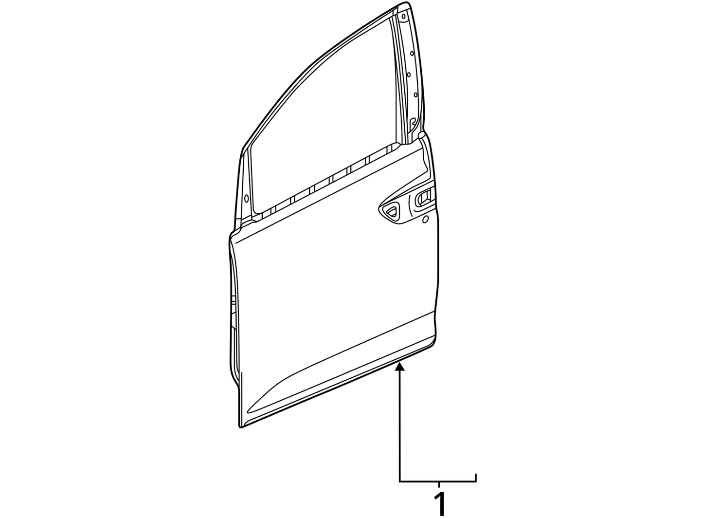 2013 - 2017 Honda Odyssey Passenger Right Front Door Shell Electric
