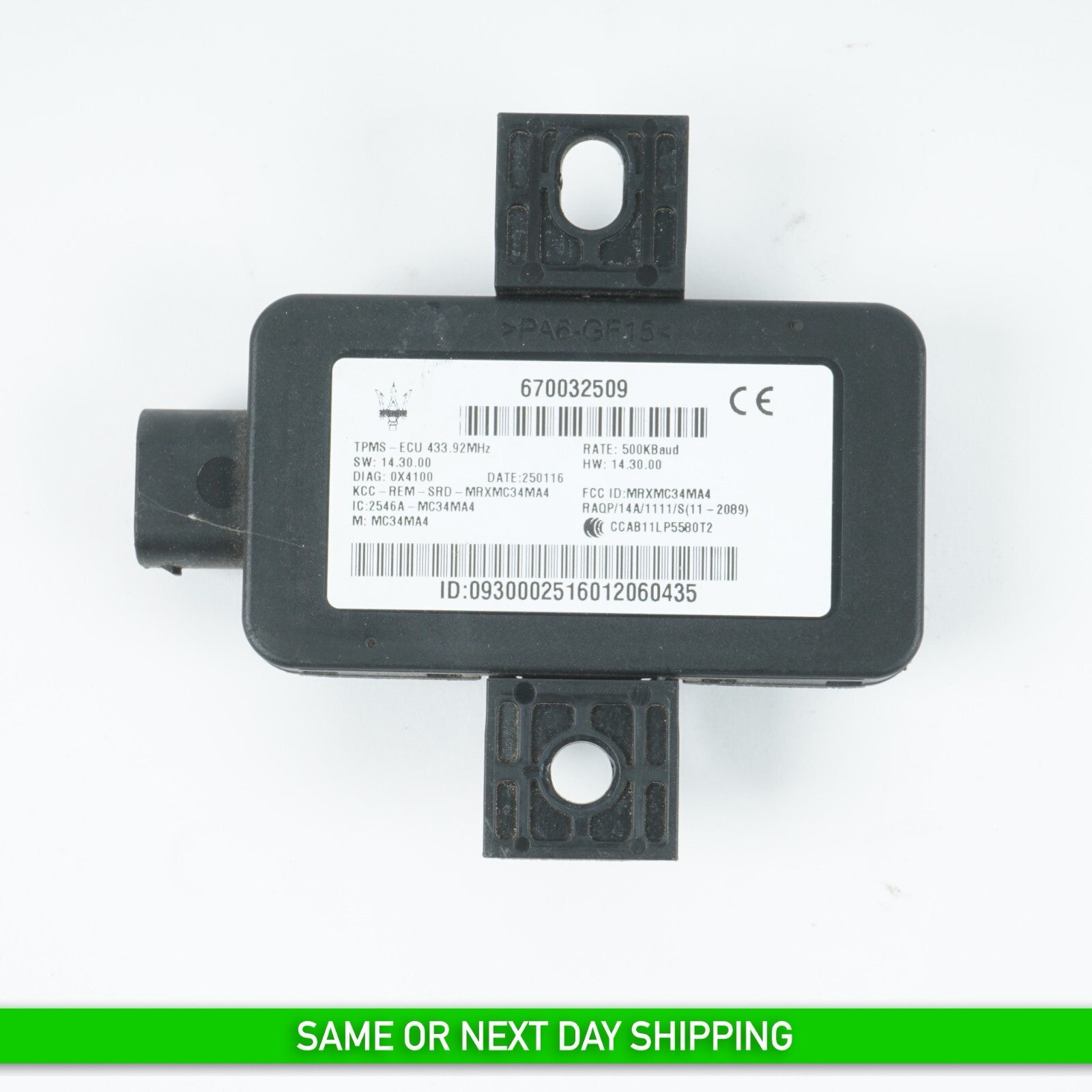 14-20 MASERATI QUATTROPORTE TPMS TIRE PRESSURE MONITORING CONTROL MODULE OEM