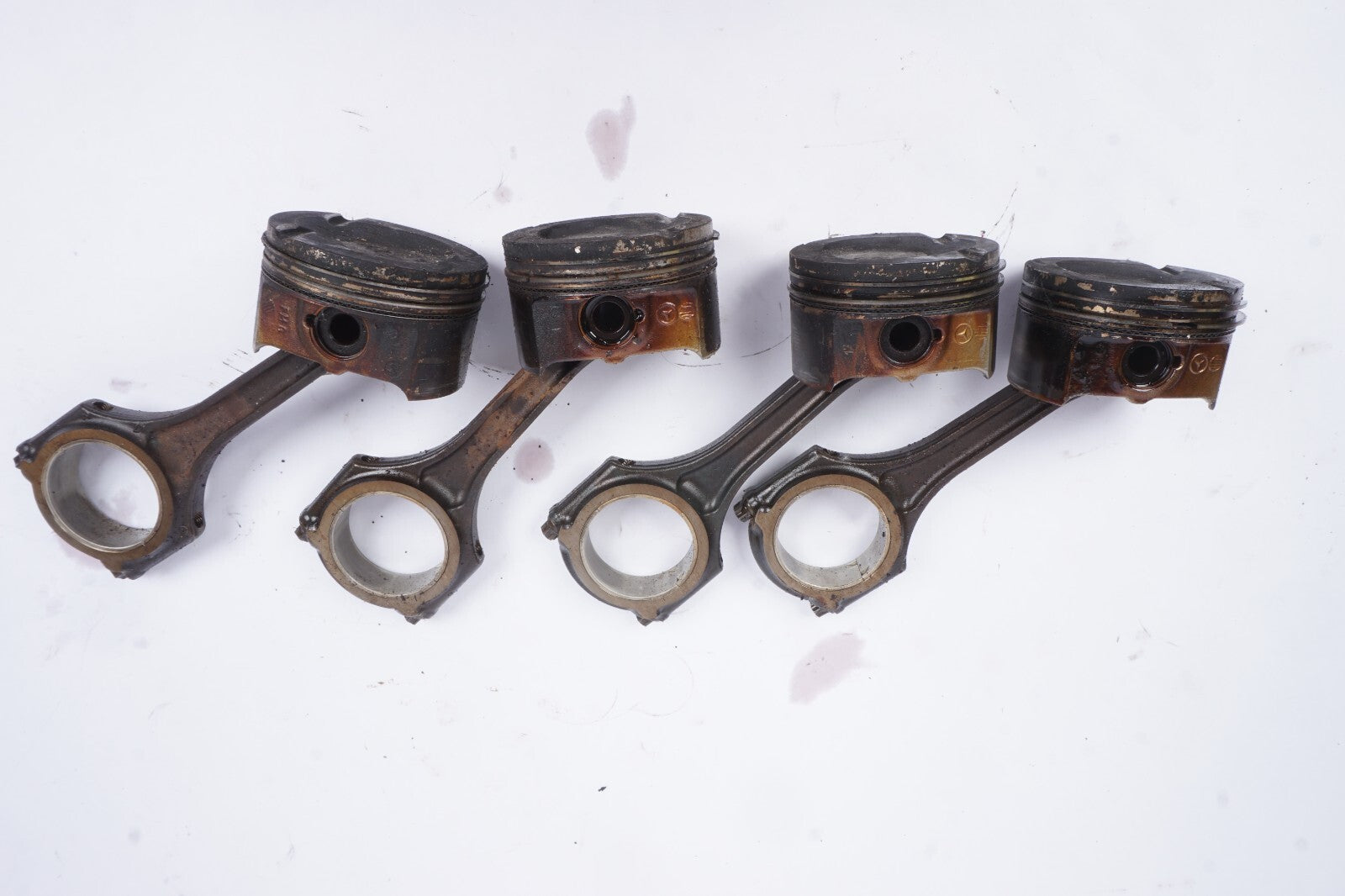 12-15 Mercedes W204 C250 SLK250 M271 Piston & Connecting Rod Set Of 4 OEM 55K