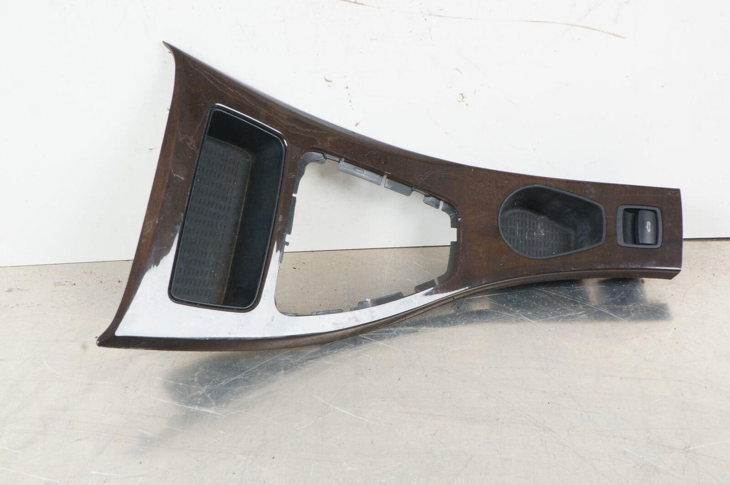 09-12 BMW 328i E90 Front Center Console Shifter Joystick Molding Bezel Wood OEM