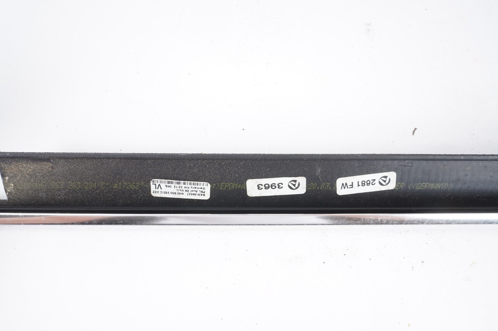 11-17 AUDI A8L FRONT LEFT DRIVER SIDE DOOR WINDOW BELT MOLDING CHROME OEM