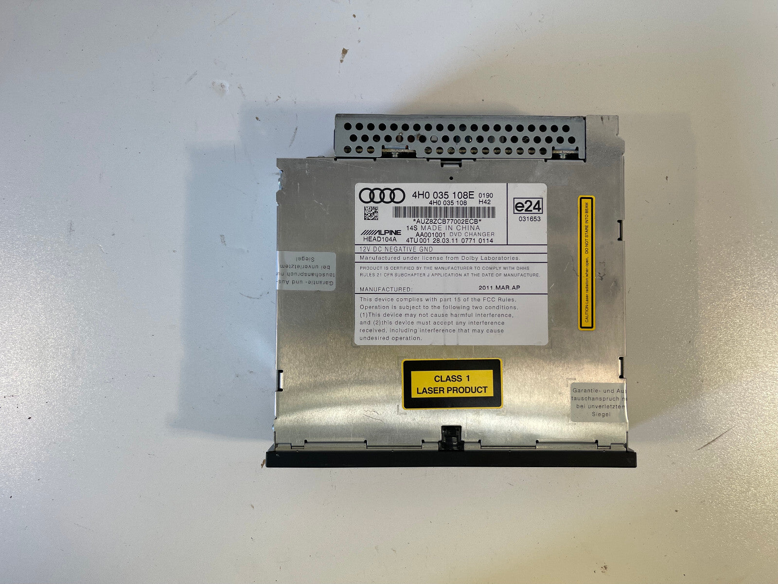 2011 - 2014 AUDI A8 A8L AUDIO CD DVD PLAYER CHANGER MODULE 4H0035108E OEM