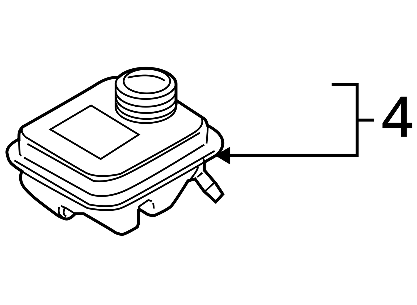 2008-15 Audi A8 S8 D3 BRAKE FLUID RESERVOIR 4E0611301A OEM