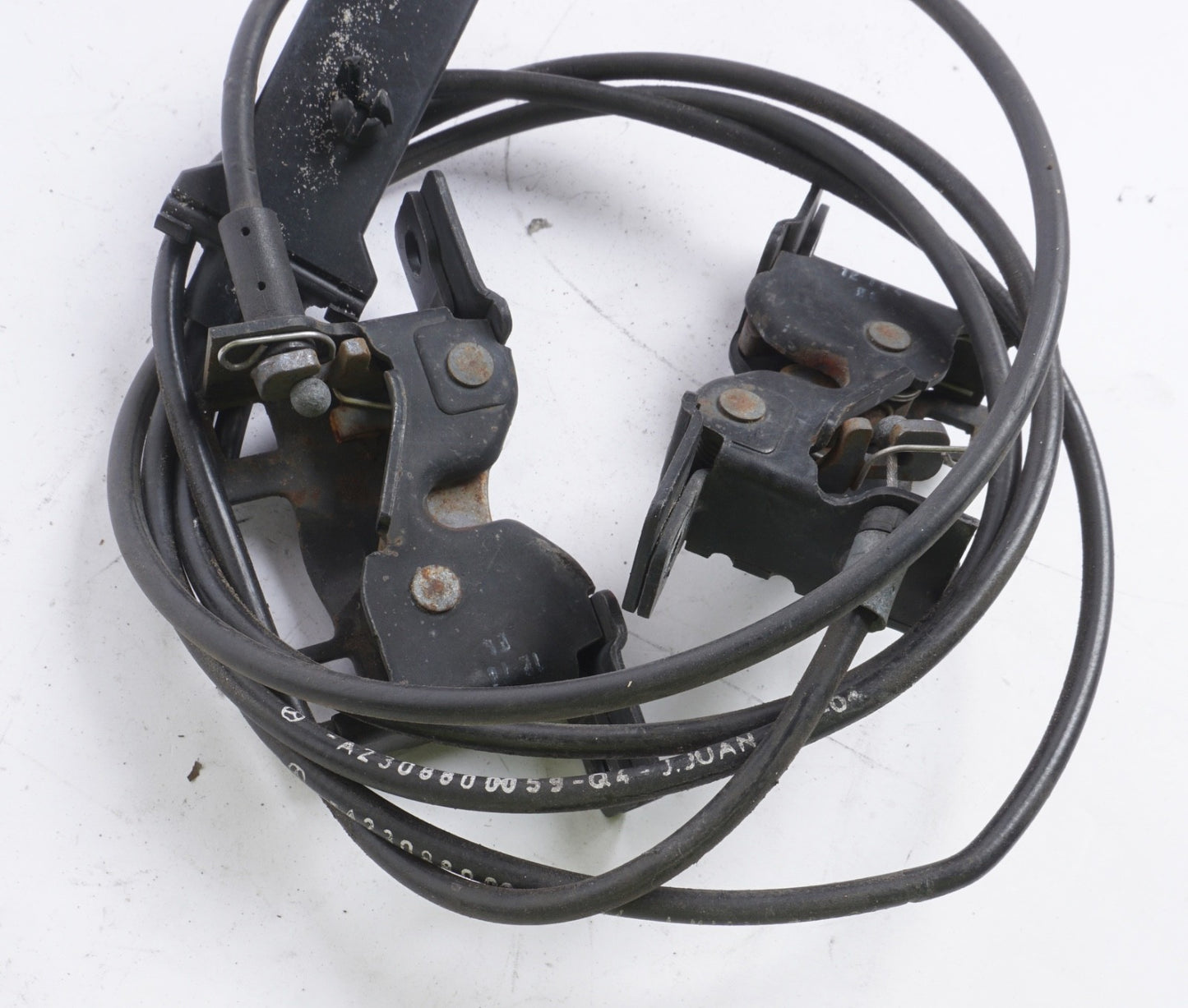 03-08 Mercedes R230 SL500 SL550 SL600 SL55 Lower Hood Lock Latch Set + Cable OEM