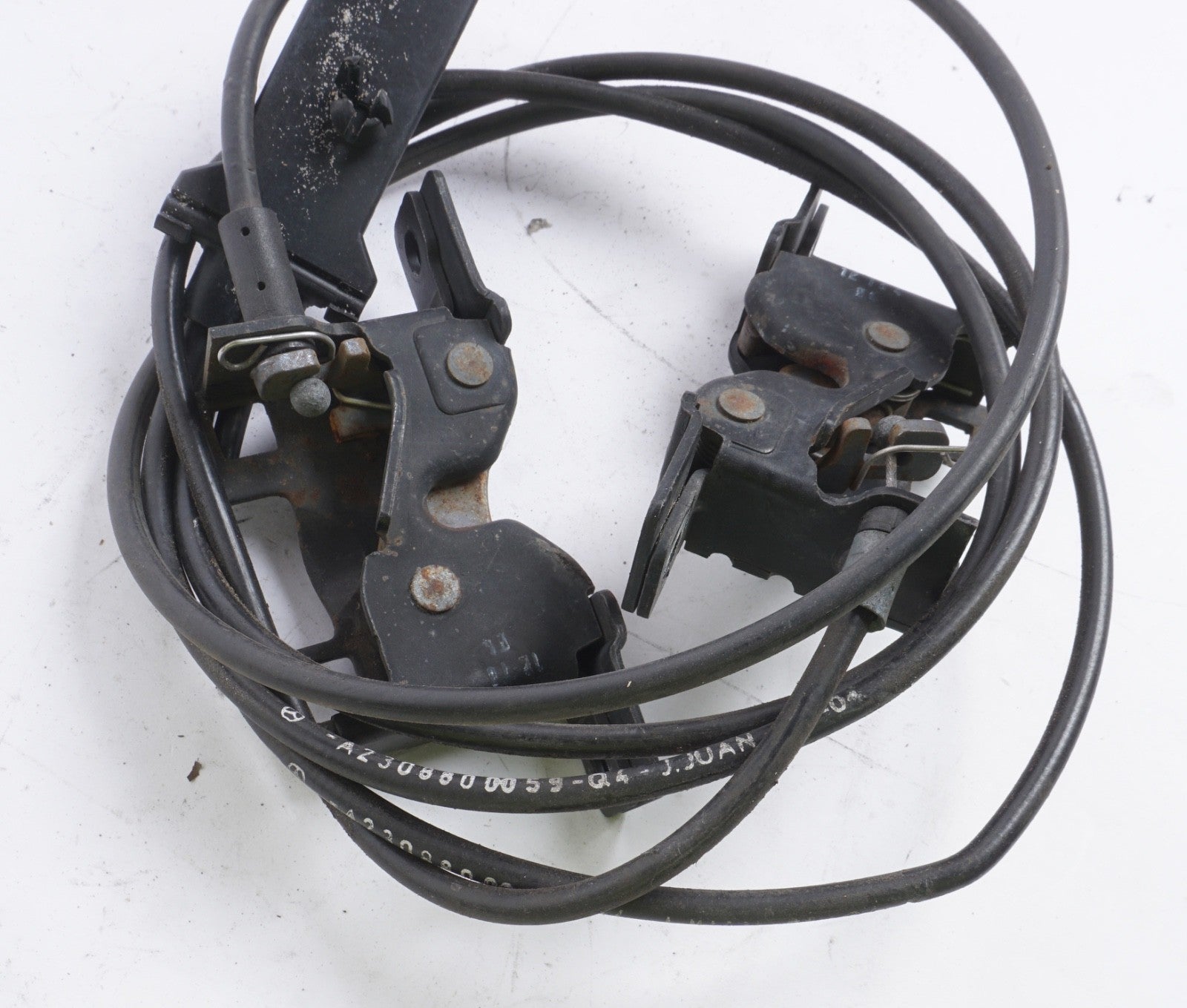 03-08 Mercedes R230 SL500 SL550 SL600 SL55 Lower Hood Lock Latch Set + Cable OEM