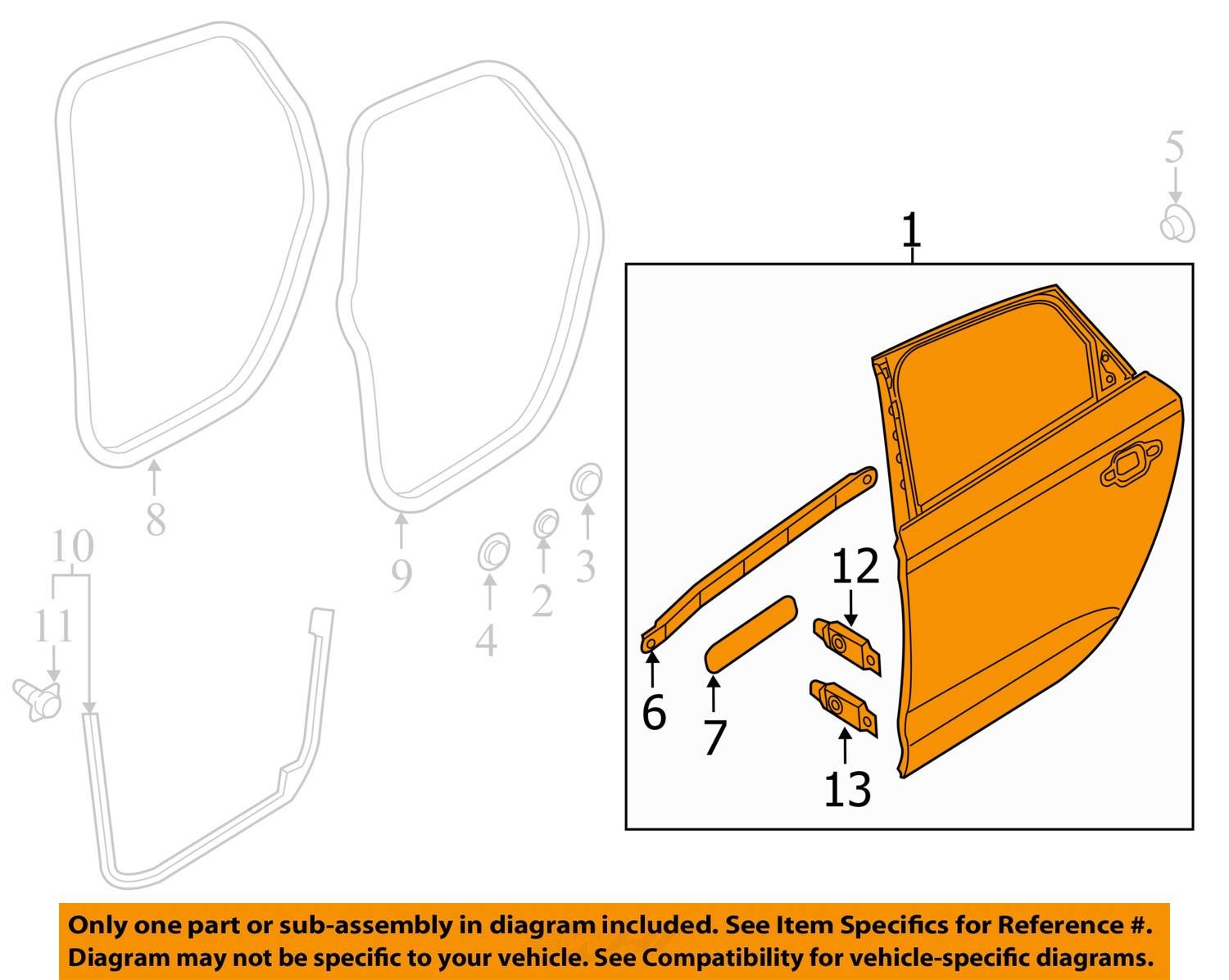 2005 - 2011 AUDI A6 RIGHT REAR DOOR SHELL SILVER