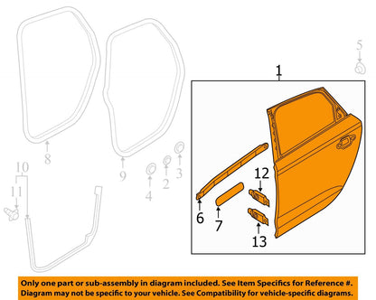 2005 - 2011 AUDI A6 RIGHT REAR DOOR SHELL SILVER