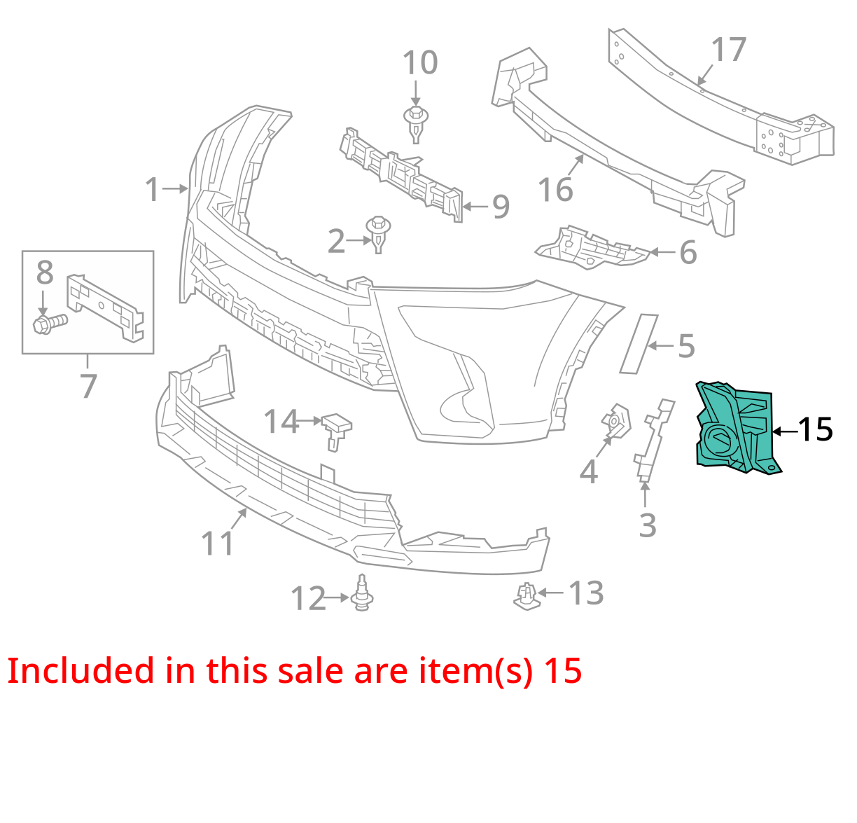 2016- 2019 Toyota Highlander Front Bumper Right Fog Lamp Cover Bezel 52030-0E030
