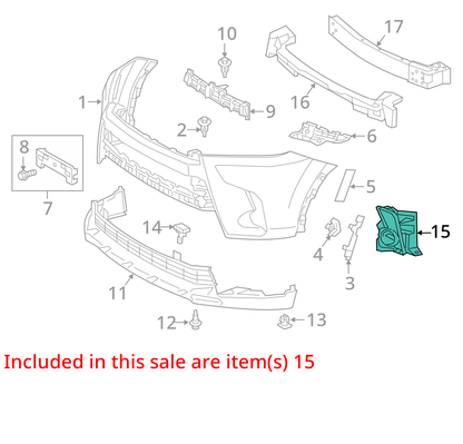 2016- 2019 Toyota Highlander Front Bumper Right Fog Lamp Cover Bezel 52030-0E030