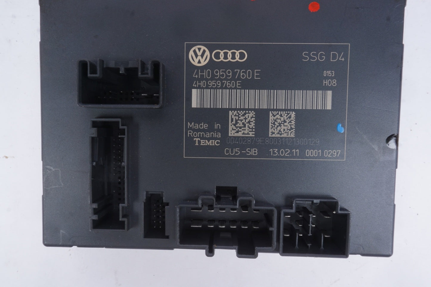 11-17 AUDI A8 A8L FRONT LEFT / RIGHT SEAT CONTROL MODULE 4H0959760E  OEM