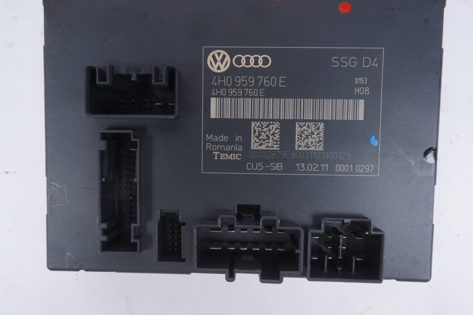 11-17 AUDI A8 A8L FRONT LEFT / RIGHT SEAT CONTROL MODULE 4H0959760E  OEM