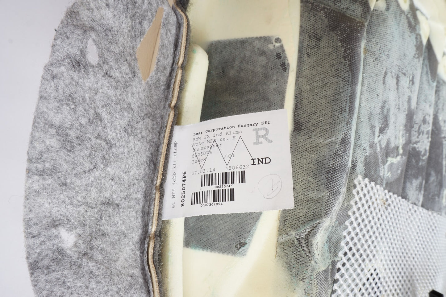 13 - 18 BMW 650i 640i Front Right Passenger Upper Seat Back Backrest  OEM