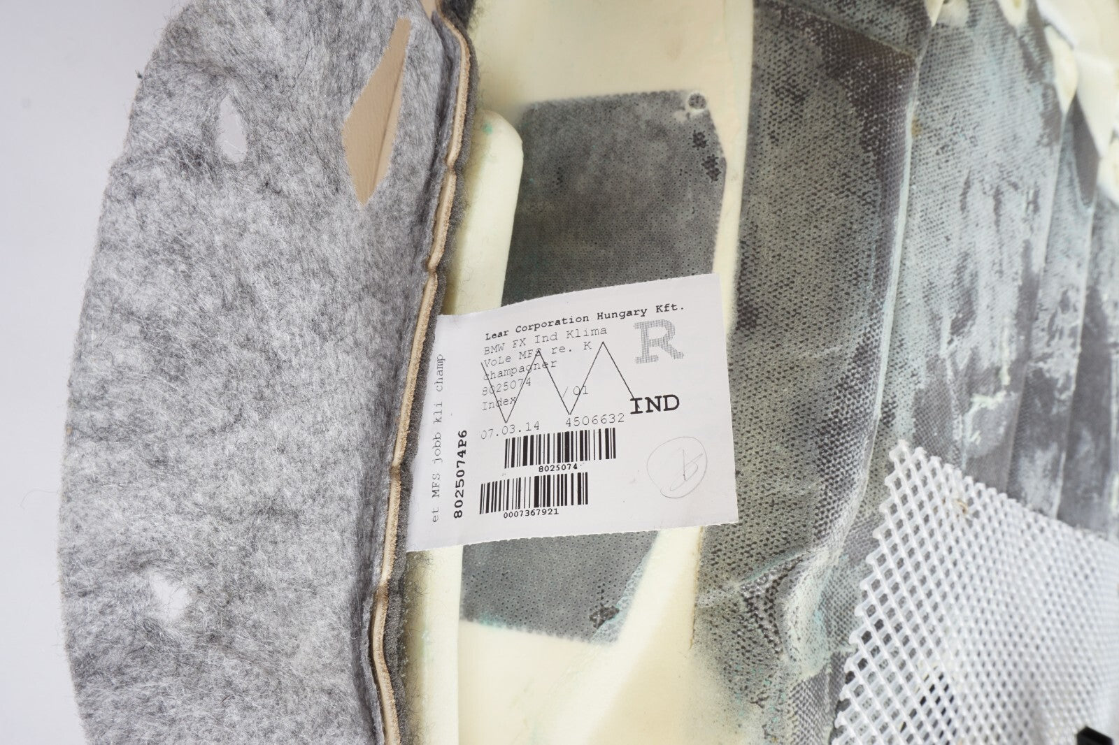 13 - 18 BMW 650i 640i Front Right Passenger Upper Seat Back Backrest  OEM