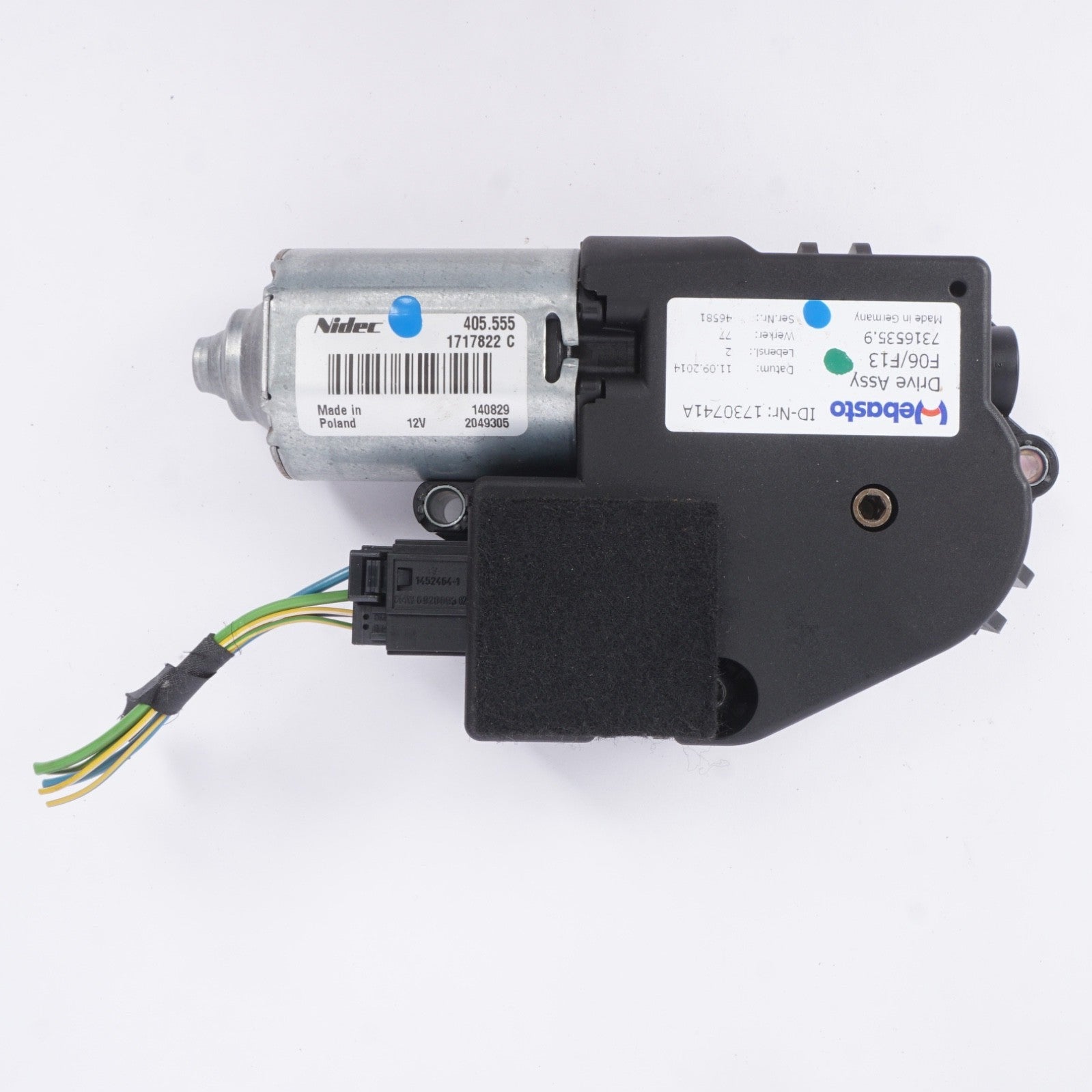 2012 - 2019 BMW 650I F06  SUNROOF MOTOR 7316535 OEM