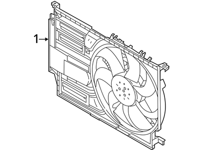 2016 - 2023 OEM BMW F39 F48 X1 X2 Radiator Cooling Fan Motor Shroud Assembly