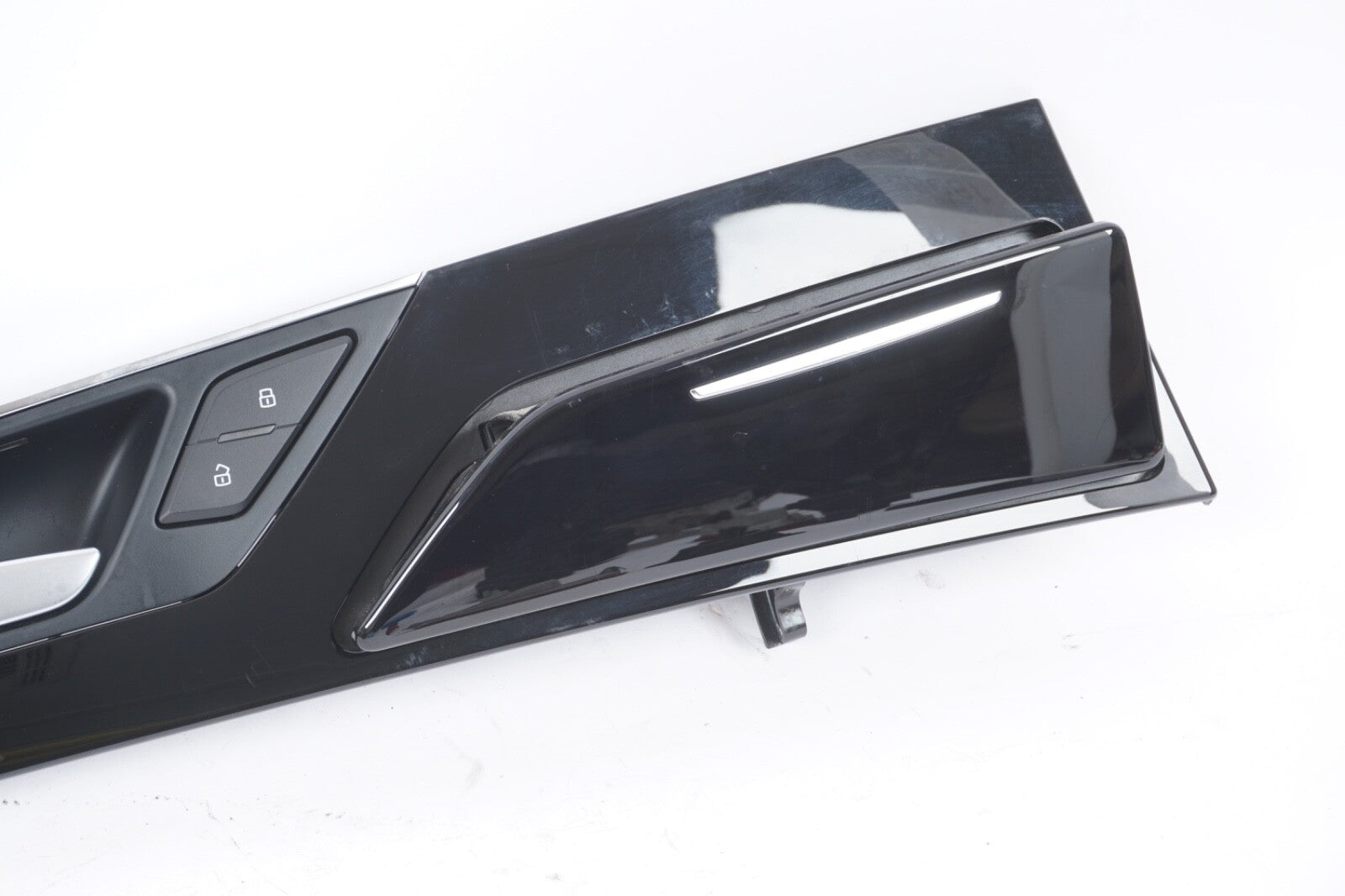 2011-2014 AUDI A8L REAR LEFT DRIVER SIDE DOOR PANEL MOLDING WOOD GRAIN OEM